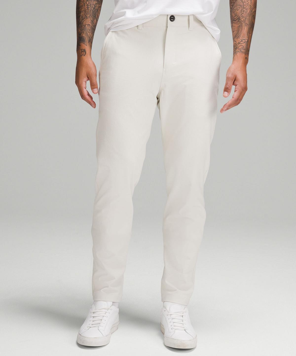 Beige White Lululemon Slim-Tapered Heavy Twill Men Pants | NZ_LuLu32541