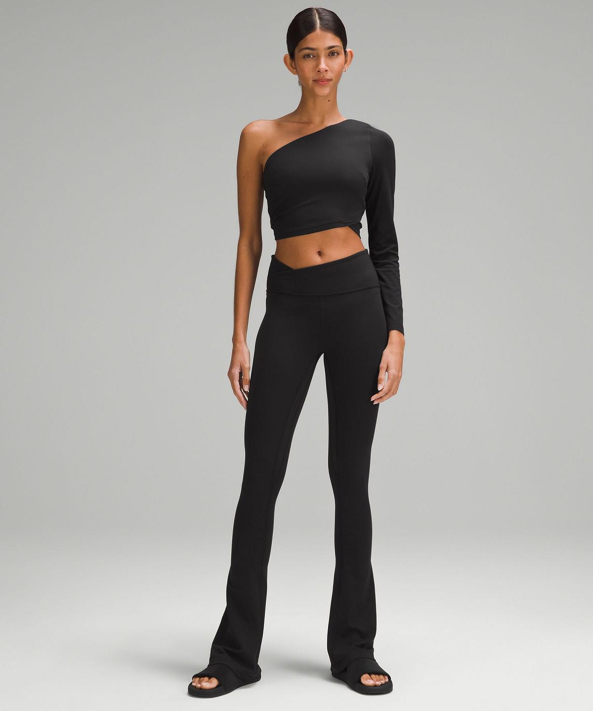 Black Lululemon Align™ Asymmetrical-Waist Mini-Flare Pant 32" Women Leggings | NZ_LuLu54079