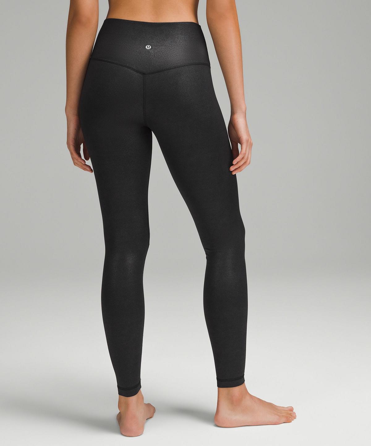 Black Lululemon Align™ High-Rise Ribbed Pant 28" Women Leggings | NZ_LuLu85975