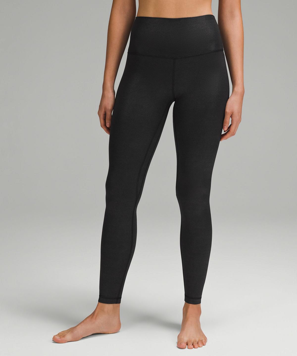 Black Lululemon Align™ High-Rise Ribbed Pant 28" Women Leggings | NZ_LuLu85975