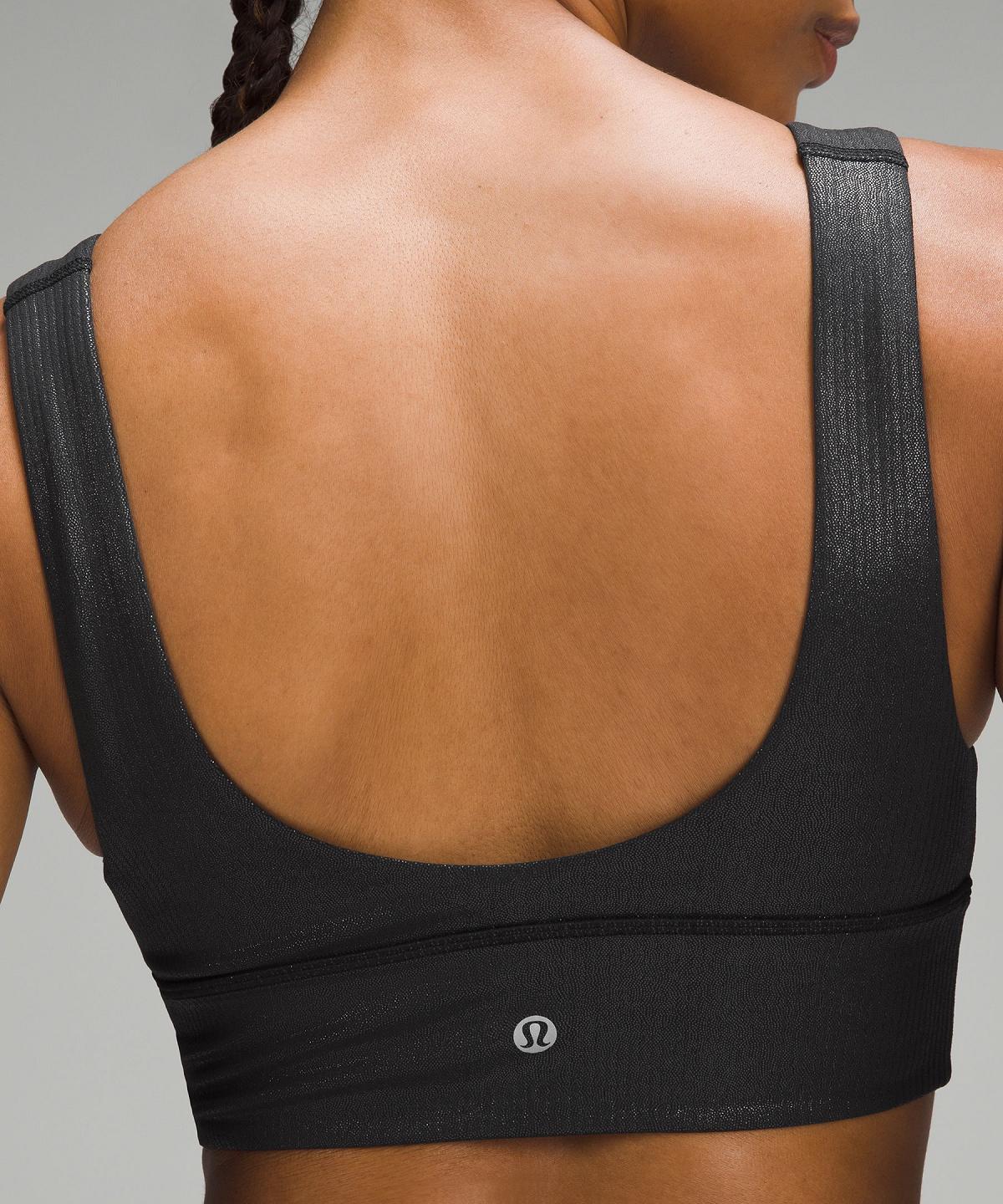 Black Lululemon Align™ Ribbed V-Neck Women Sports Bra | NZ_LuLu16648