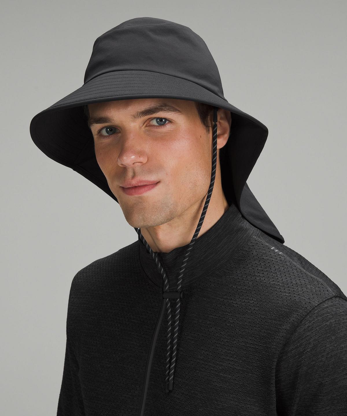 Black Lululemon All Sport Wide-Brim Men Hats | NZ_LuLu43624