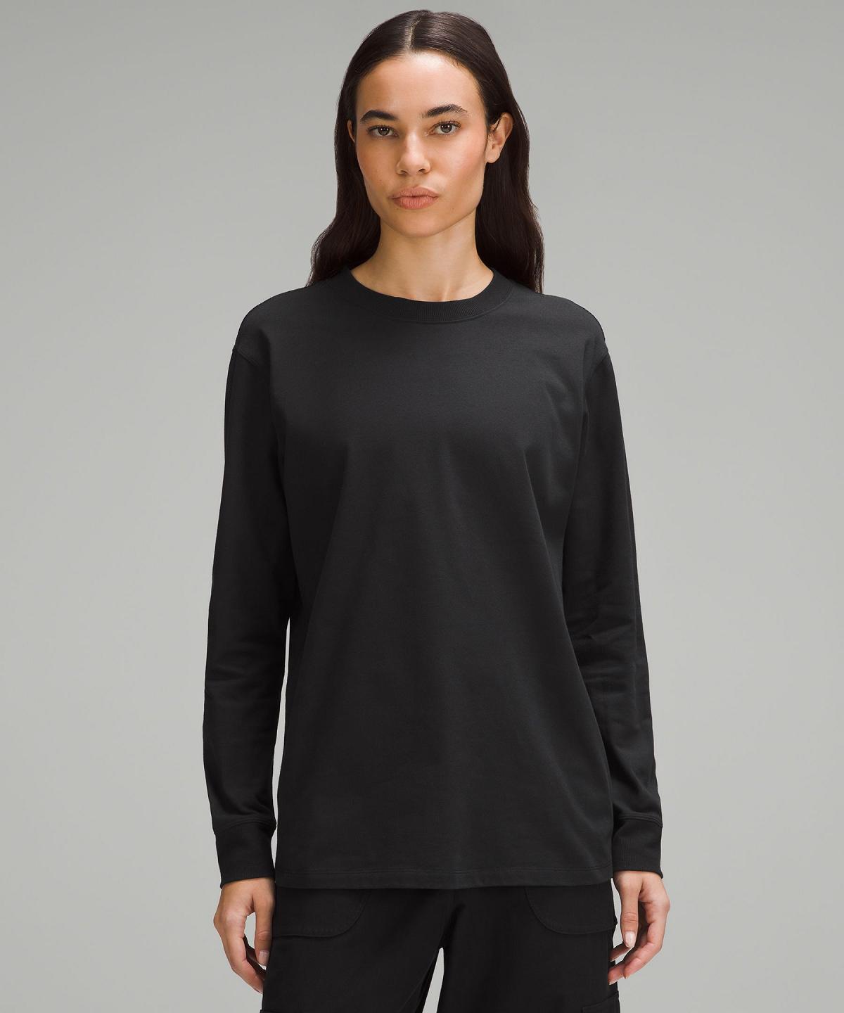 Black Lululemon All Yours Heavyweight Long-Sleeve Women T Shirts | NZ_LuLu26362