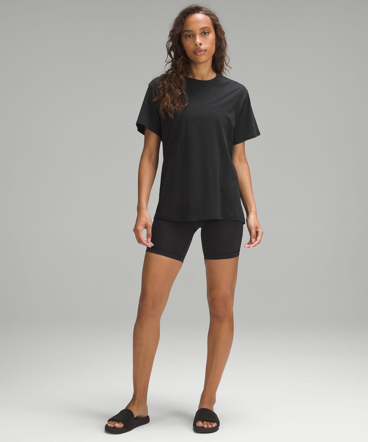 Black Lululemon All Yours Short-Sleeve T-Shirt Women Shirts | NZ_LuLu82932