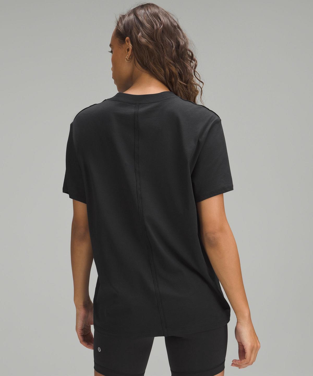 Black Lululemon All Yours Short-Sleeve T-Shirt Women Shirts | NZ_LuLu82932