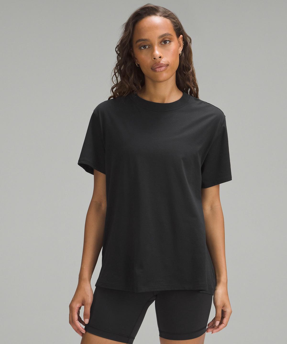 Black Lululemon All Yours Short-Sleeve T-Shirt Women Shirts | NZ_LuLu82932