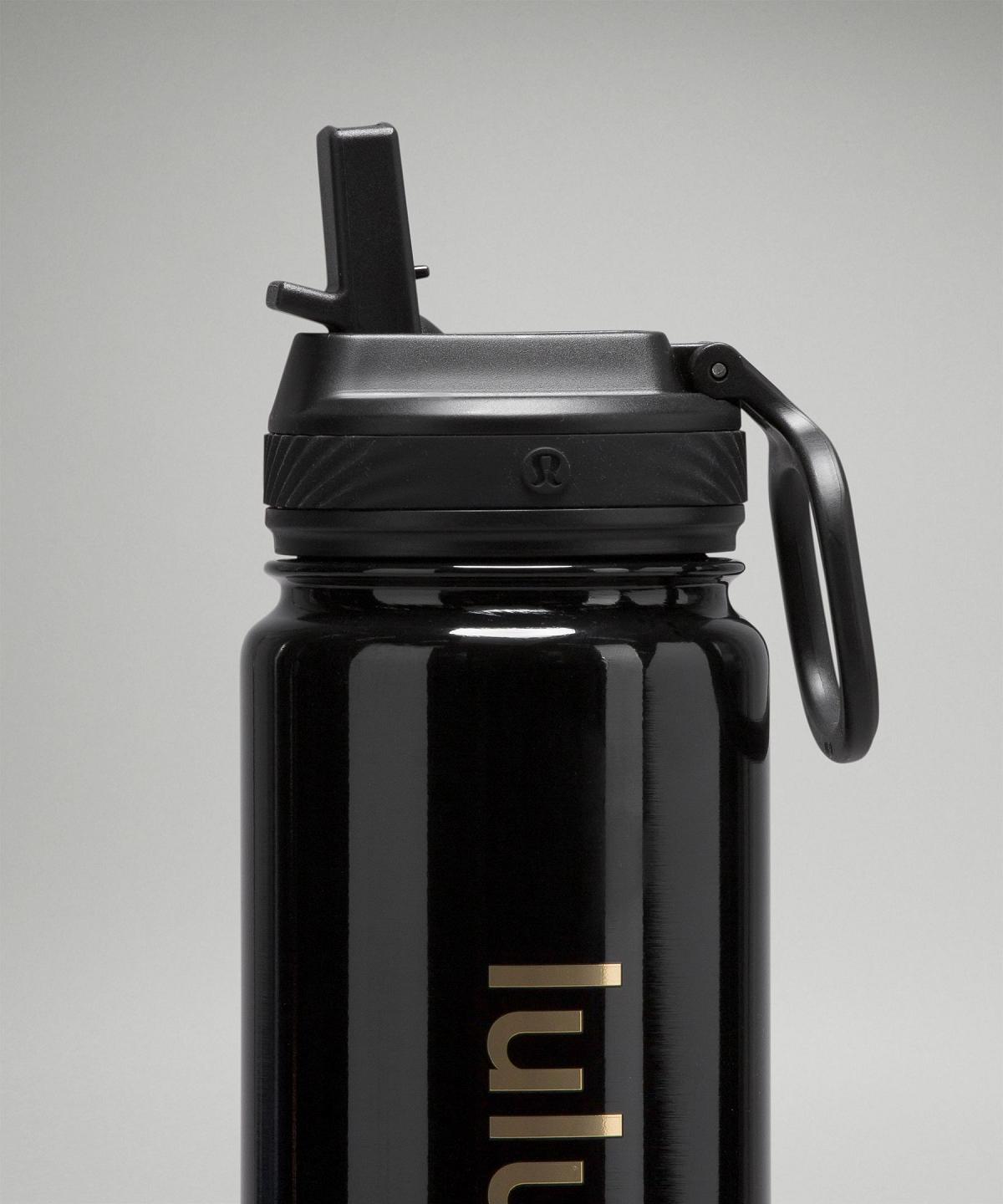 Black Lululemon Back to Life Sport Bottle 24oz Straw Lid Women Water Bottles | NZ_LuLu26510