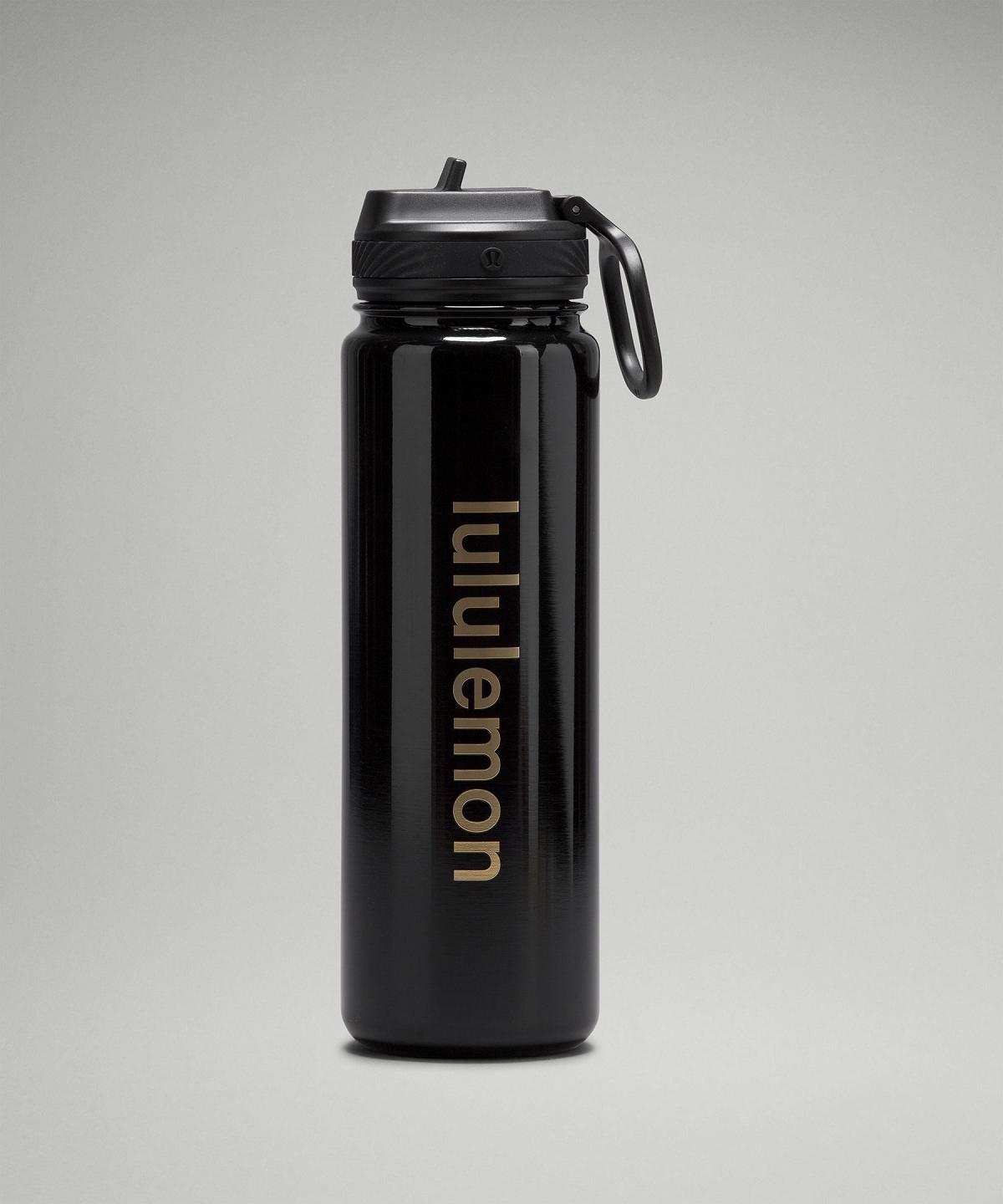 Black Lululemon Back to Life Sport Bottle 24oz Straw Lid Women Water Bottles | NZ_LuLu26510