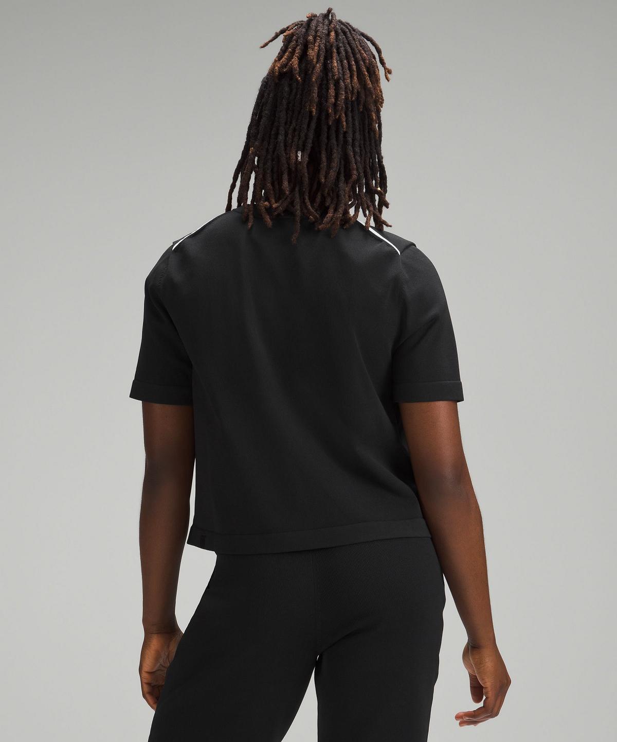 Black Lululemon Boxy Knit Women T Shirts | NZ_LuLu60599