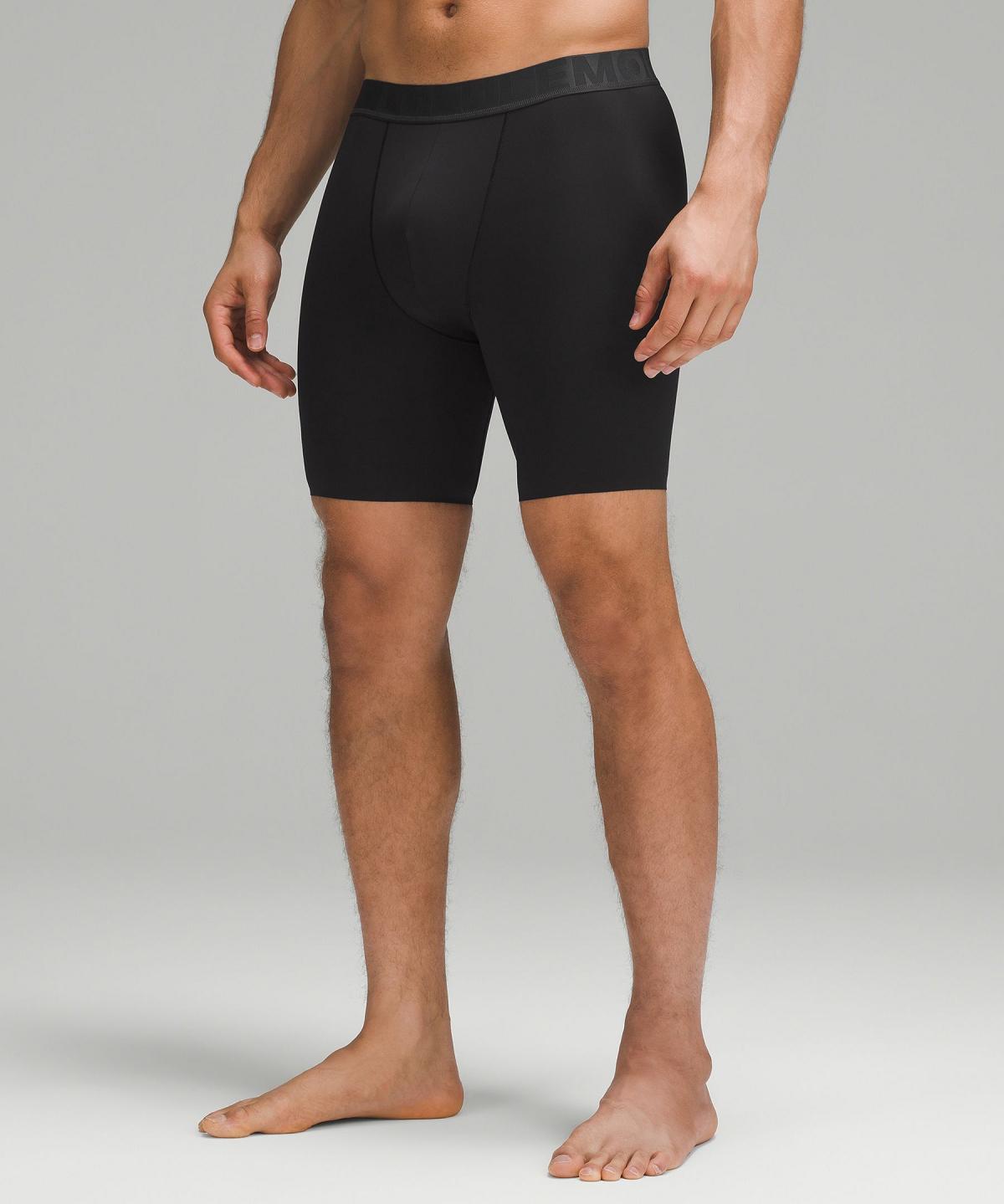 Black Lululemon Built to Move Long Boxer 7" Men Underwear | NZ_LuLu79245