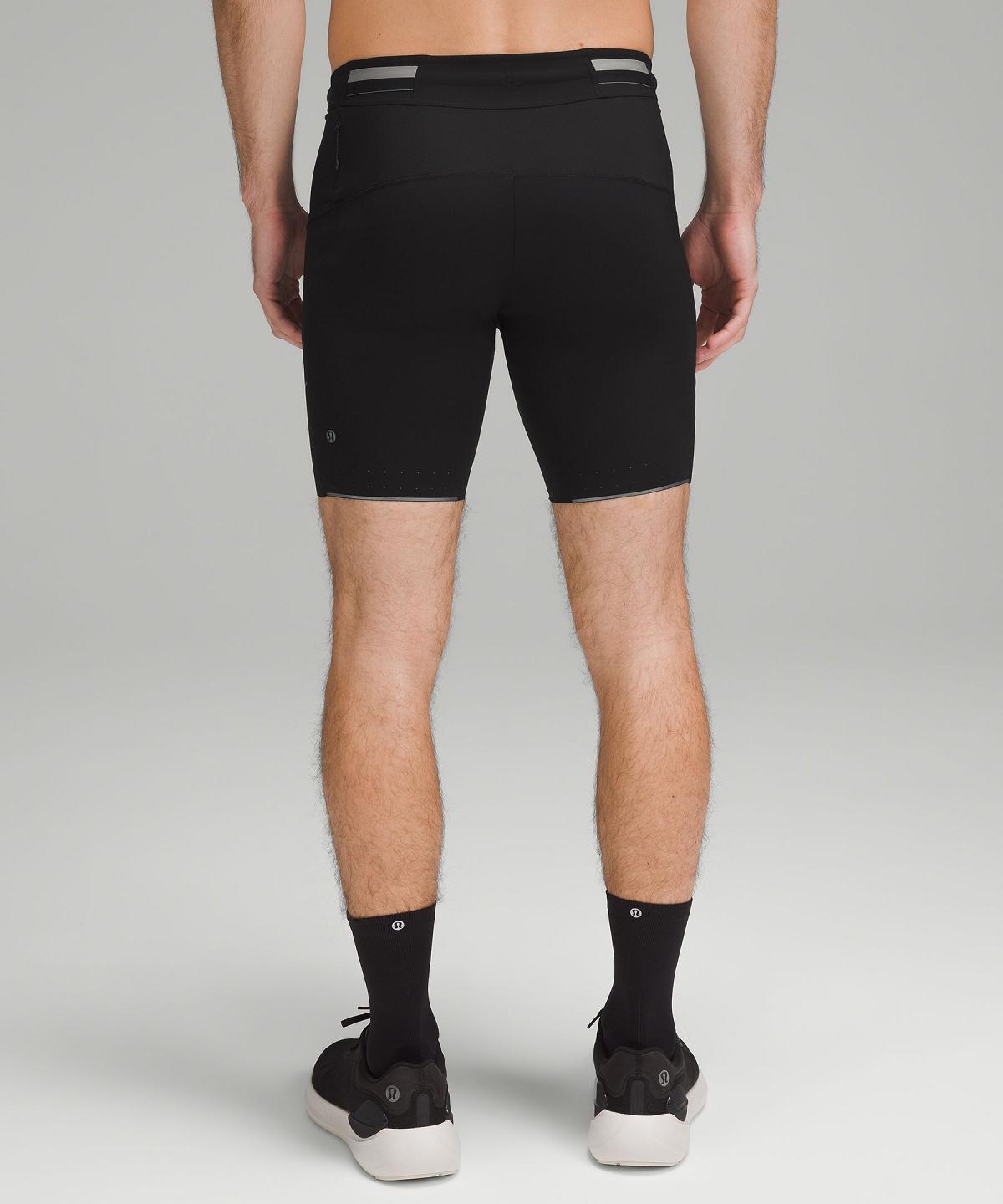 Black Lululemon Fast and Free Half Tight 8" Men Shorts | NZ_LuLu83175