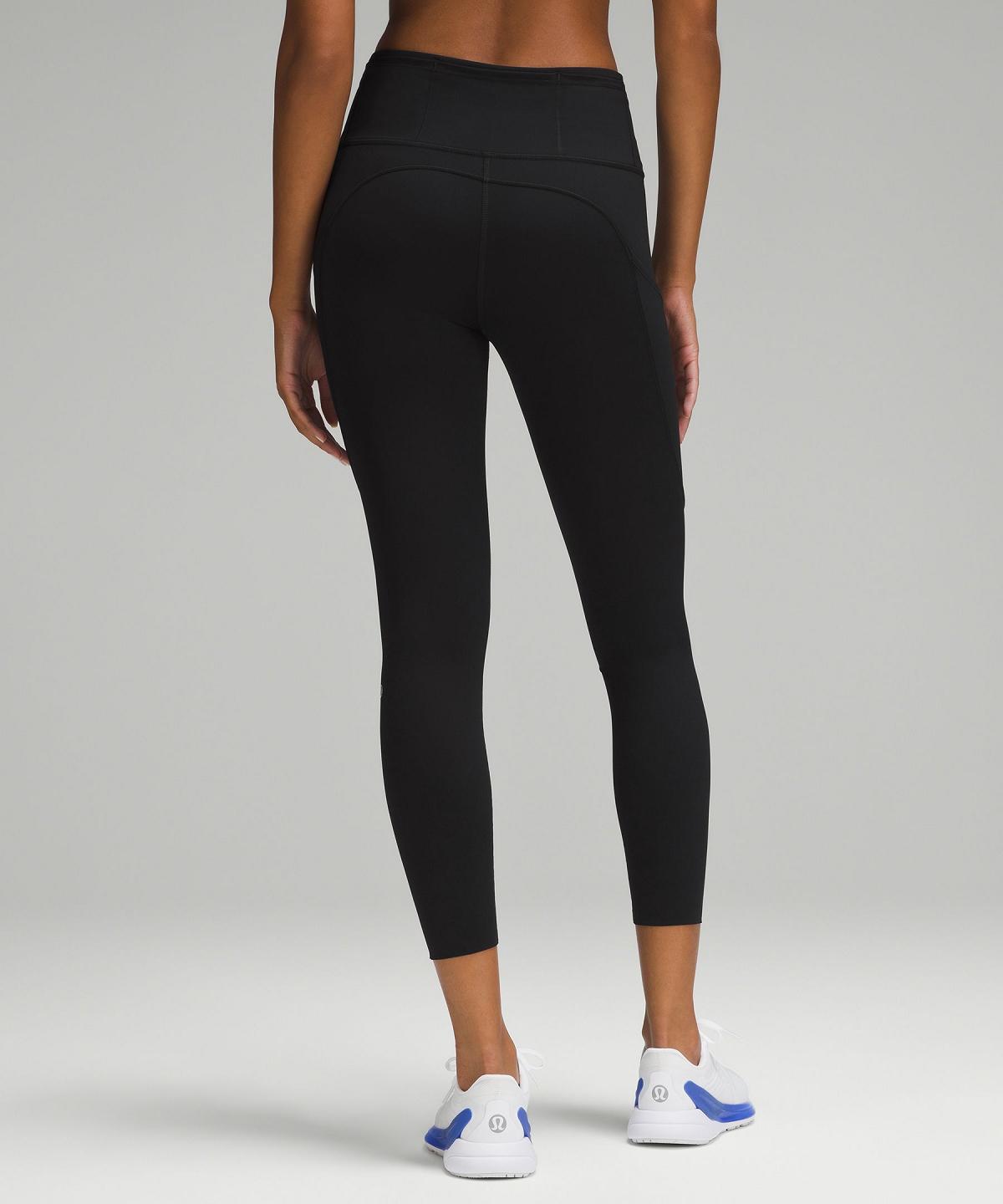 Black Lululemon Fast and Free High-Rise Tight 25" Women Leggings | NZ_LuLu40271