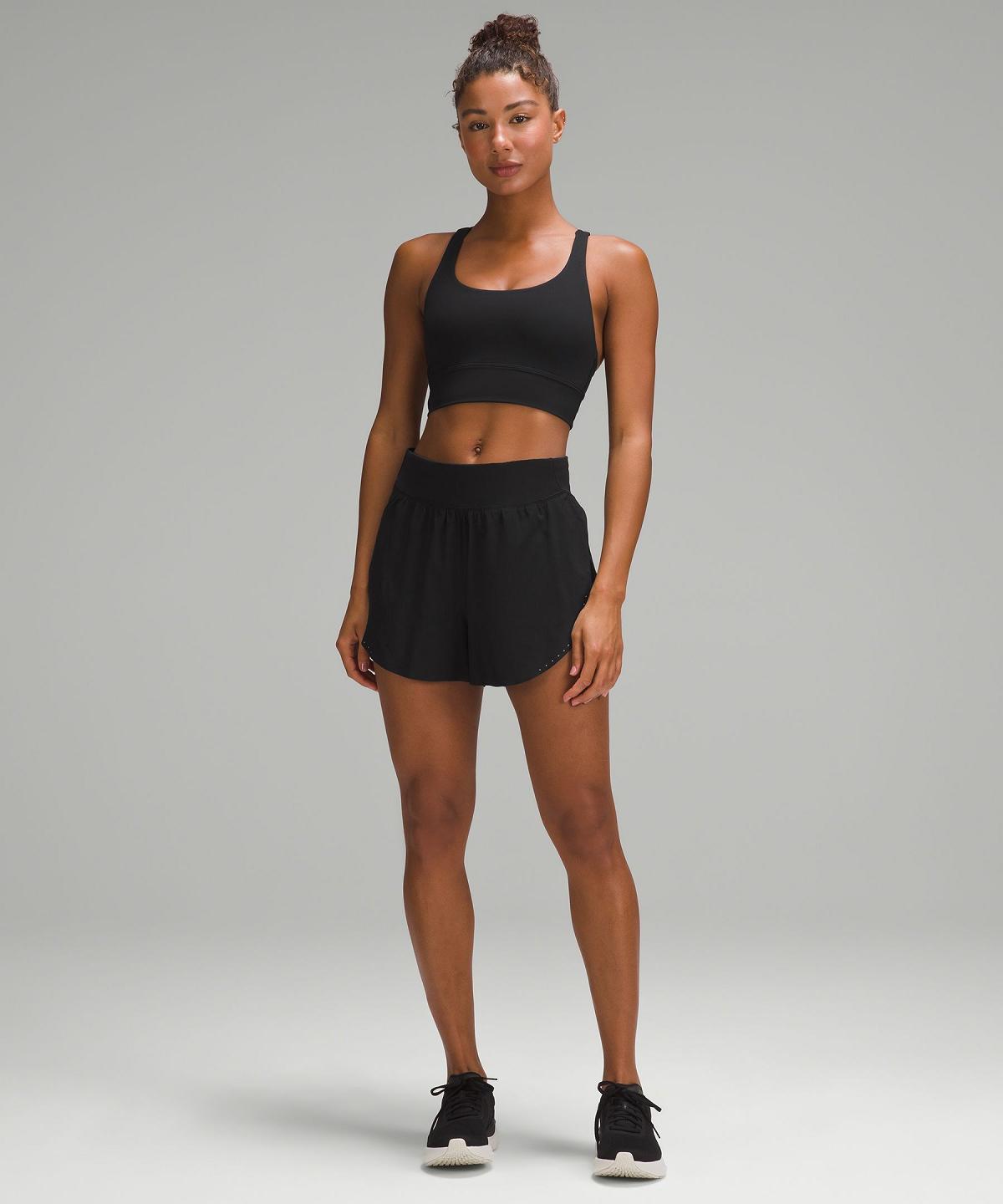 Black Lululemon Fast and Free Reflective High-Rise Classic-Fit 3" Women Shorts | NZ_LuLu41789