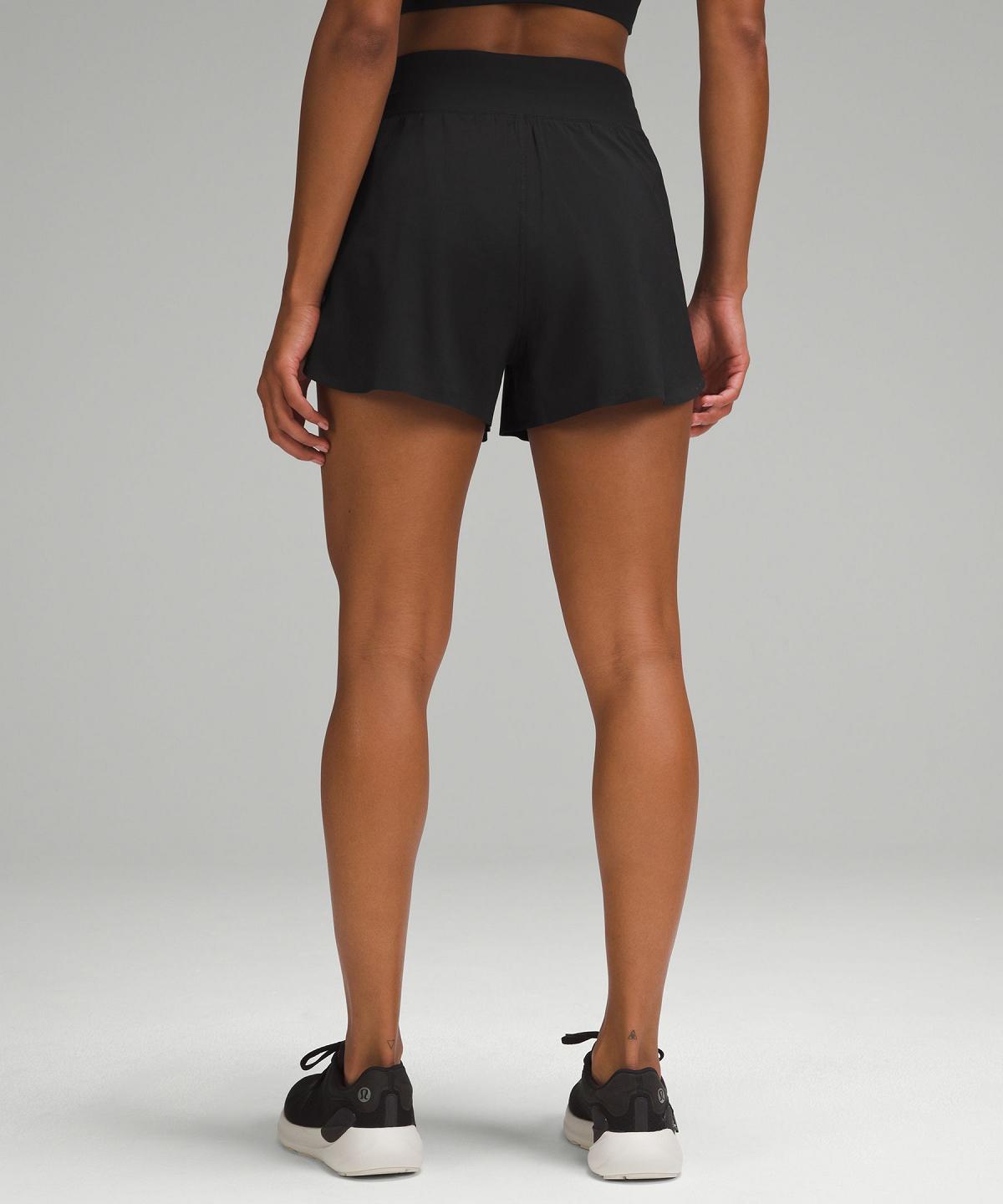 Black Lululemon Fast and Free Reflective High-Rise Classic-Fit 3" Women Shorts | NZ_LuLu41789