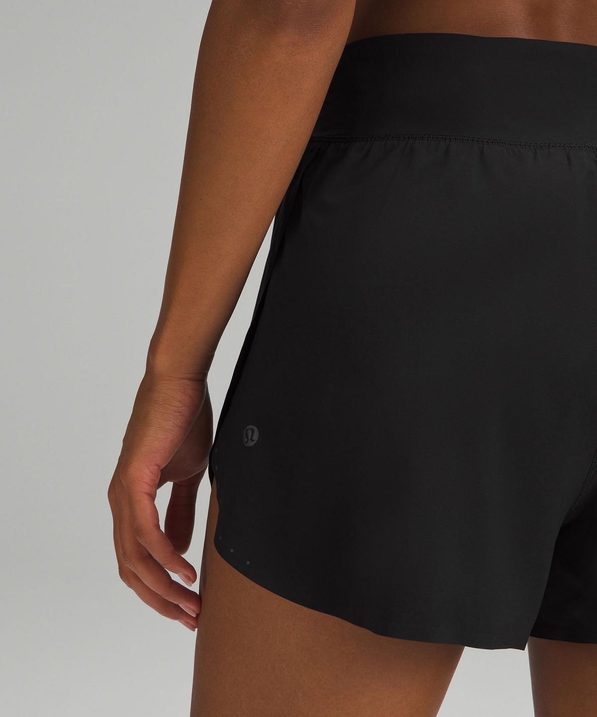 Black Lululemon Fast and Free Reflective High-Rise Classic-Fit 3" Women Shorts | NZ_LuLu41789