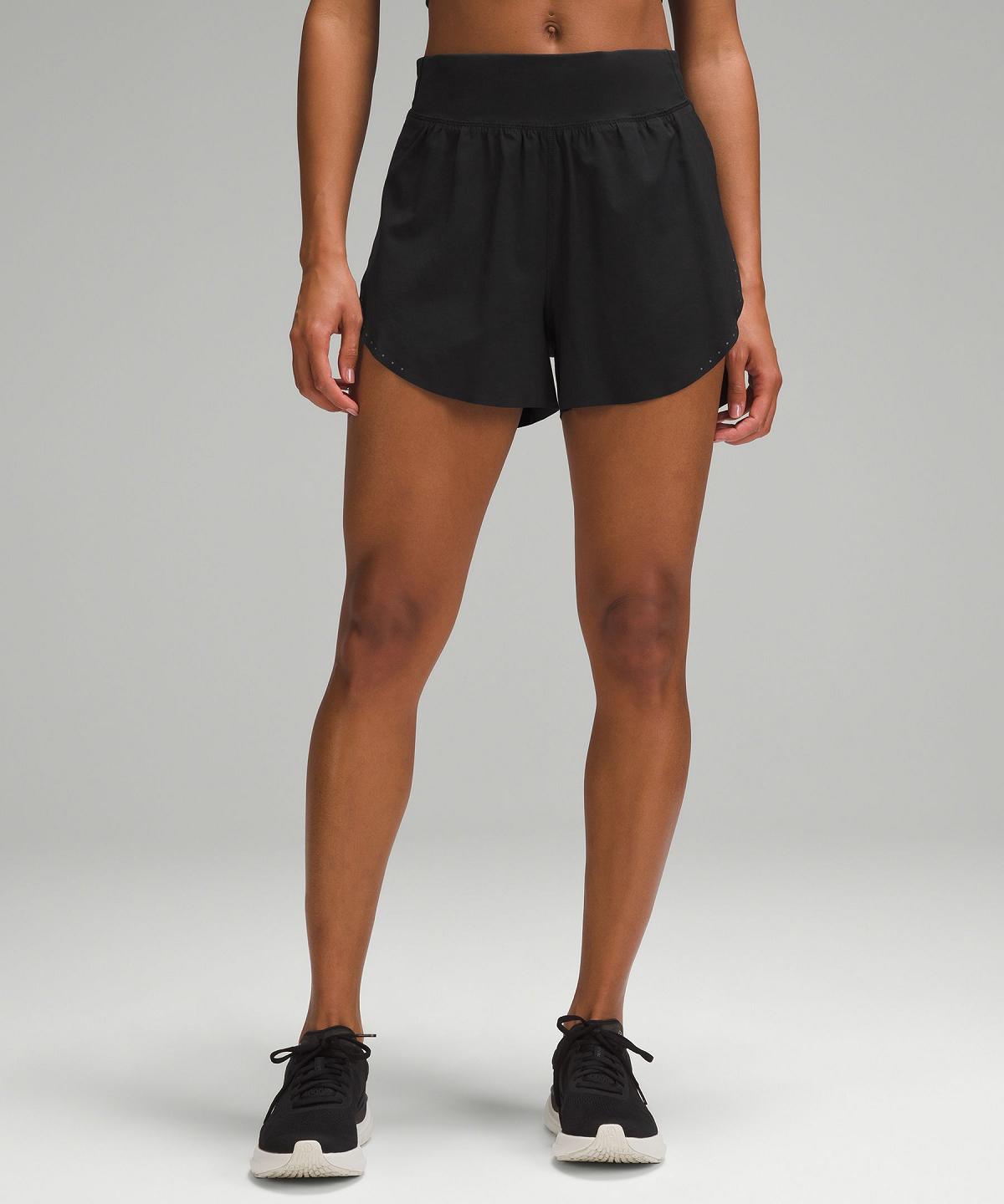 Black Lululemon Fast and Free Reflective High-Rise Classic-Fit 3" Women Shorts | NZ_LuLu41789