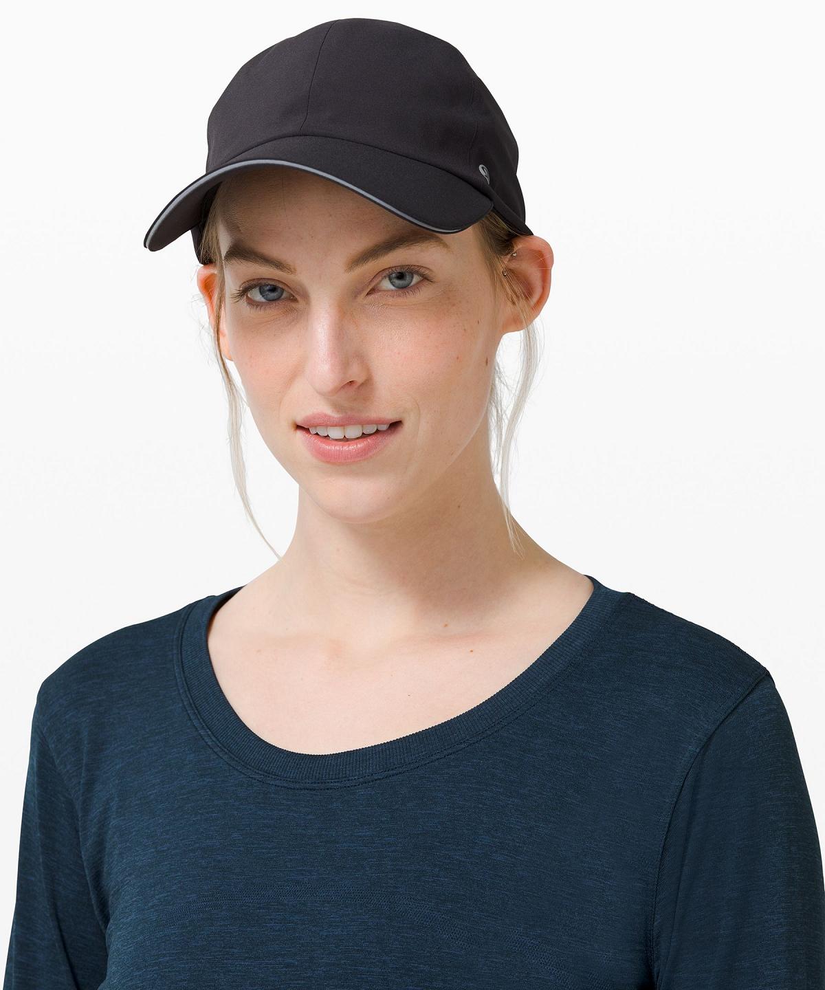 Black Lululemon Fast and Free Running Women Hats | NZ_LuLu42232