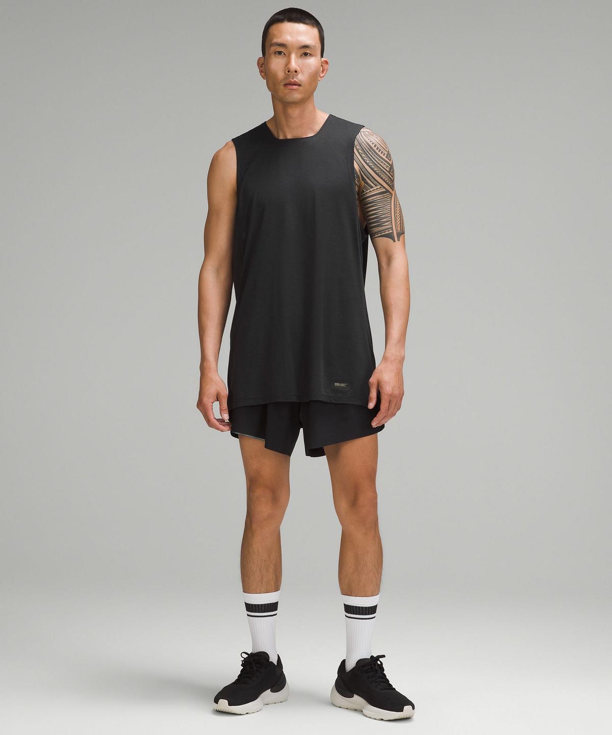 Black Lululemon Fast and Free Trail Running Tank Top Men Shirts | NZ_LuLu87286