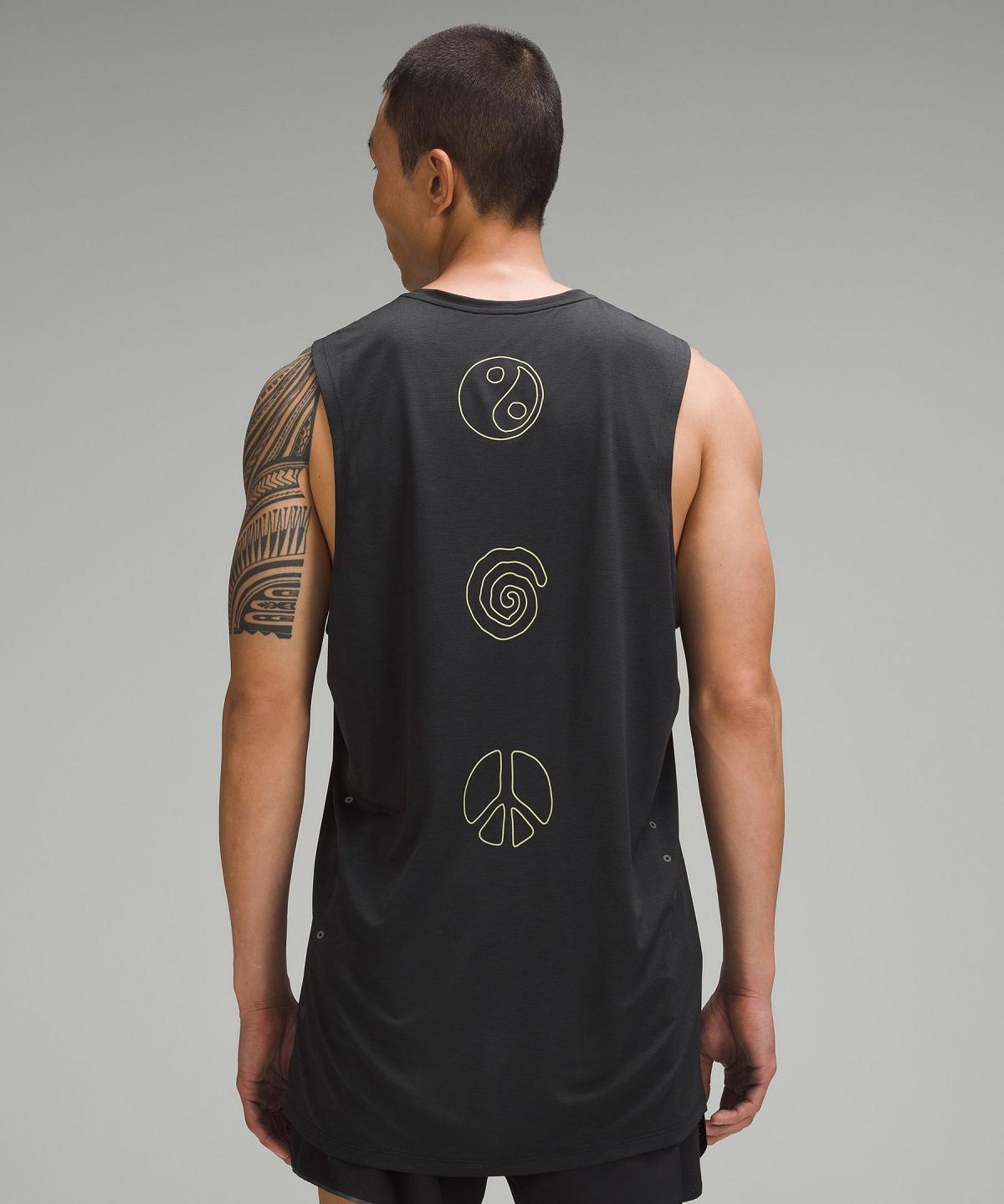 Black Lululemon Fast and Free Trail Running Tank Top Men Shirts | NZ_LuLu87286