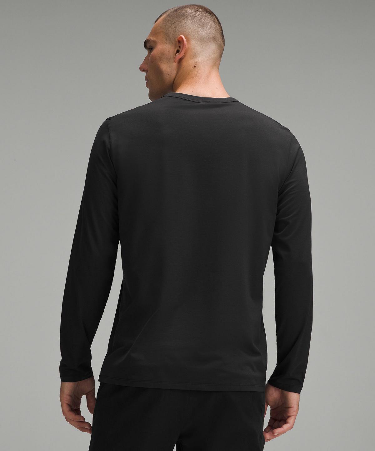 Black Lululemon Fundamental Long-Sleeve Men Shirts | NZ_LuLu41387