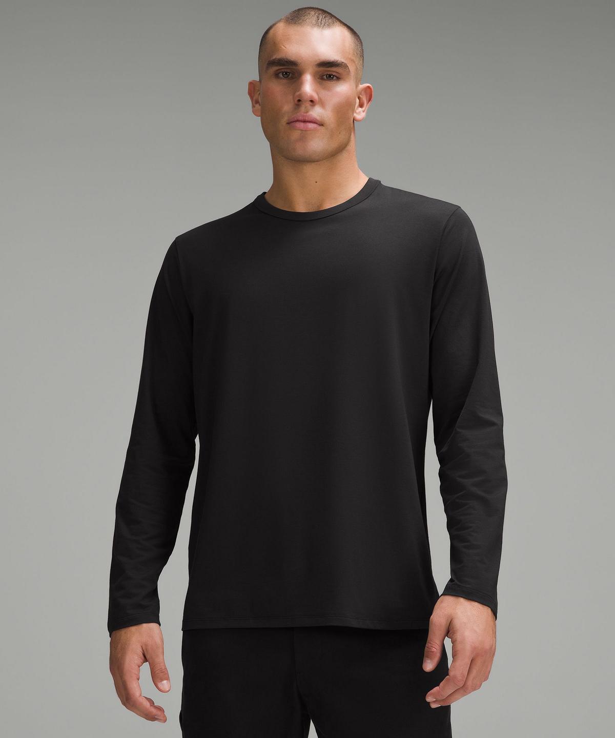 Black Lululemon Fundamental Long-Sleeve Men Shirts | NZ_LuLu41387