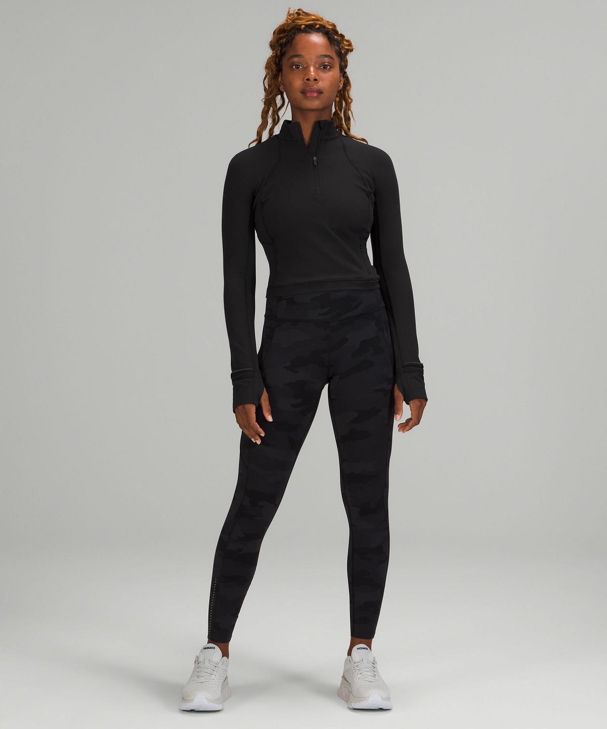 Black Lululemon It's Rulu Cropped Half Zip Women Hoodies & Sweatshirts | NZ_LuLu63218