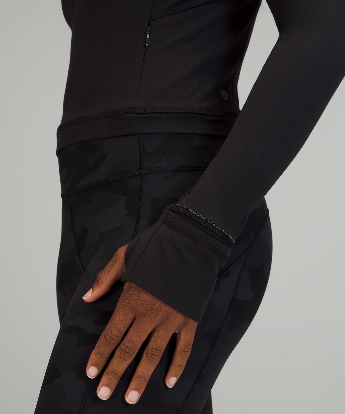 Black Lululemon It's Rulu Cropped Half Zip Women Hoodies & Sweatshirts | NZ_LuLu63218