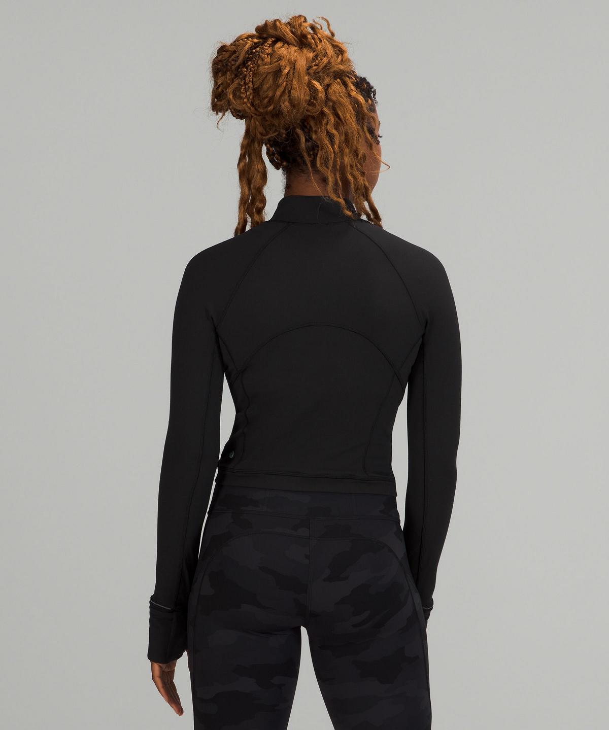 Black Lululemon It's Rulu Cropped Half Zip Women Long Sleeve Shirts | NZ_LuLu95074