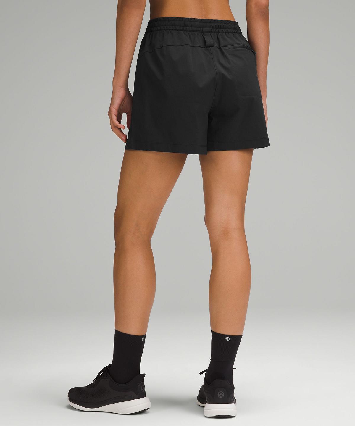 Black Lululemon Lightweight High-Rise Hiking 4" Women Shorts | NZ_LuLu14064