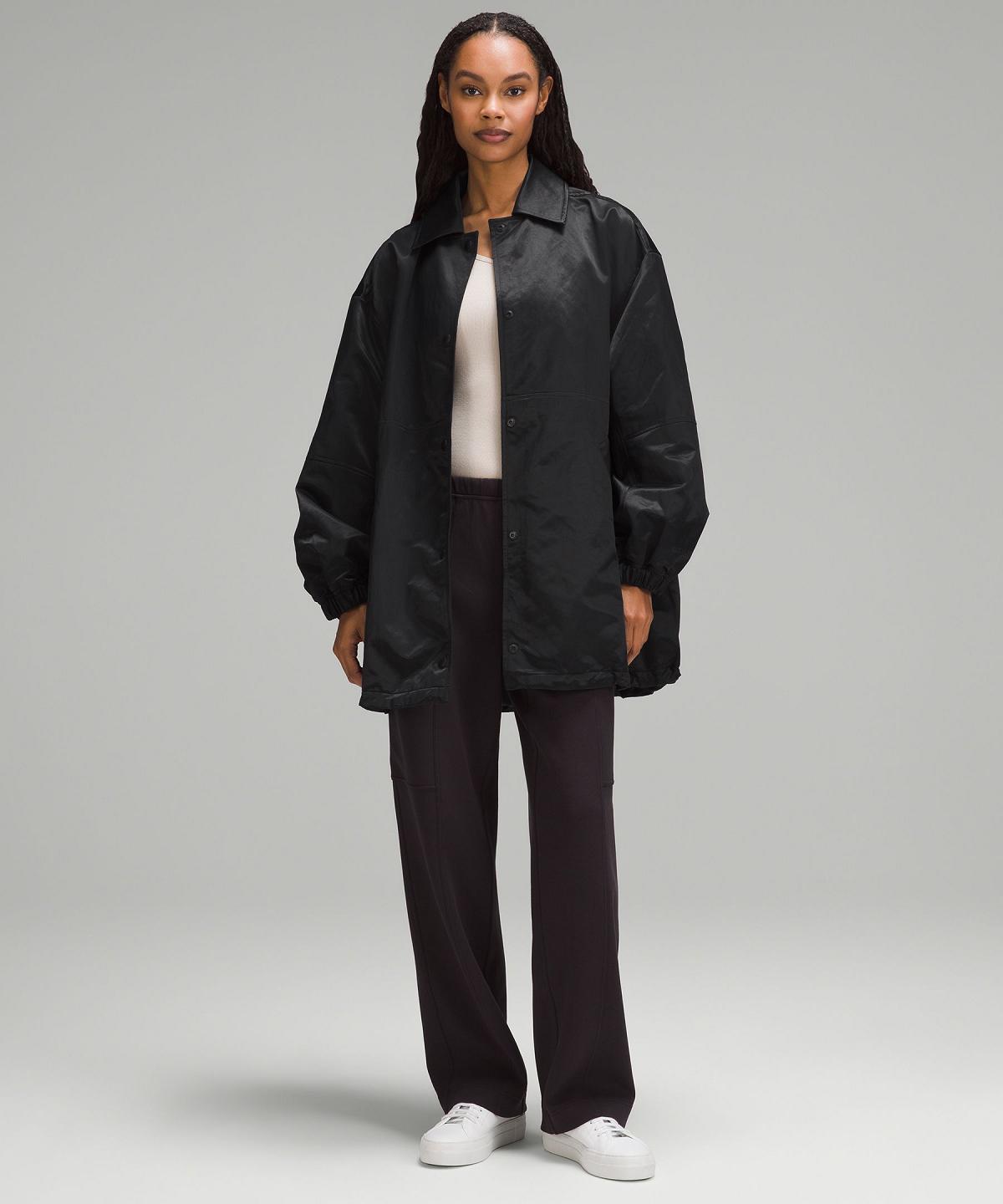 Black Lululemon Lightweight Oversized Coaches Women Coats & Jackets | NZ_LuLu58011