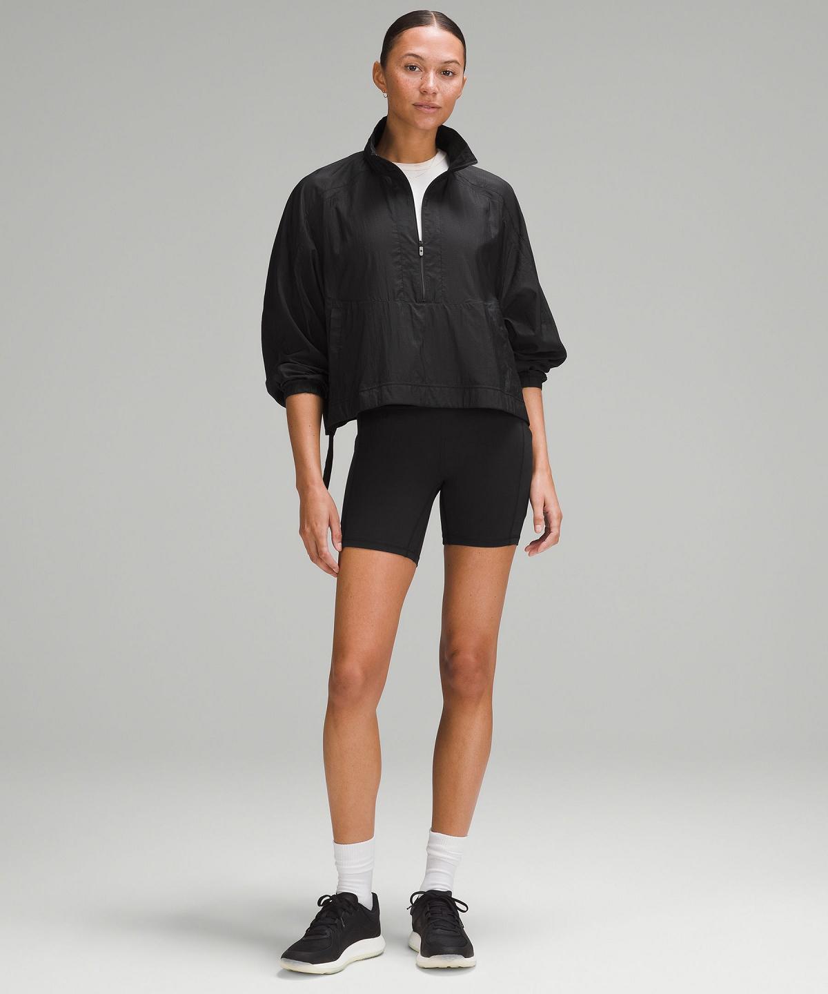 Black Lululemon Lightweight Woven Side-Snap Anorak Women Coats & Jackets | NZ_LuLu43997