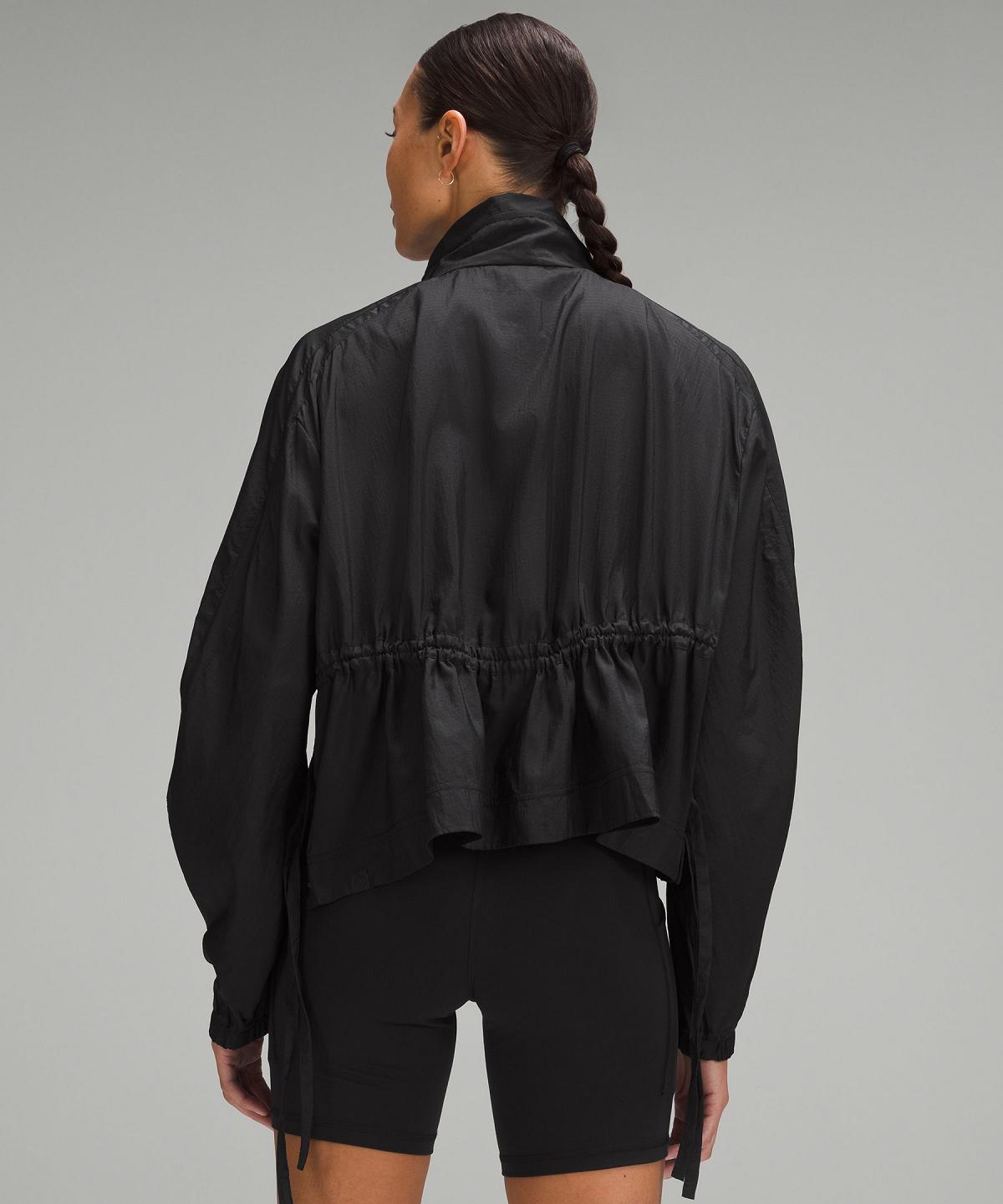 Black Lululemon Lightweight Woven Side-Snap Anorak Women Coats & Jackets | NZ_LuLu43997