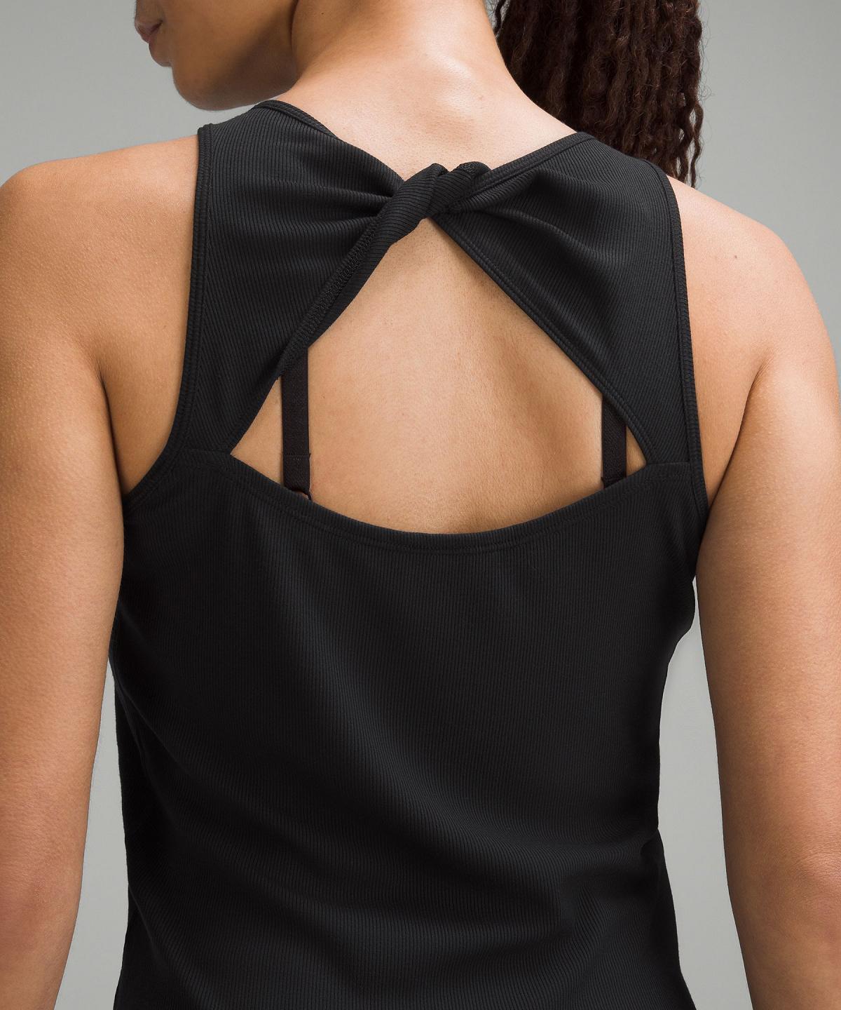 Black Lululemon Modal Silk Twist-Back Yoga Women Shirts | NZ_LuLu80331