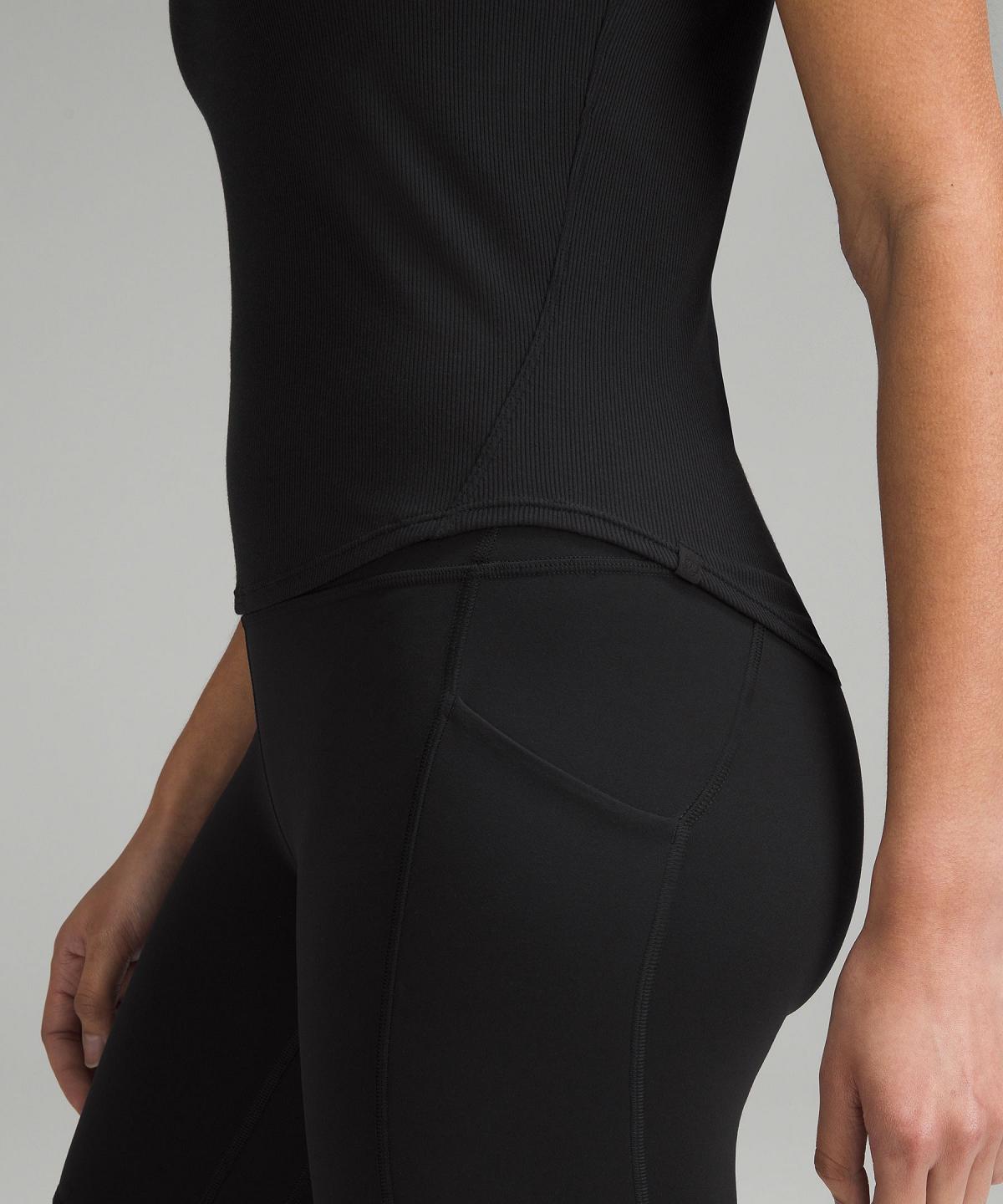 Black Lululemon Modal Silk Twist-Back Yoga Women Shirts | NZ_LuLu80331