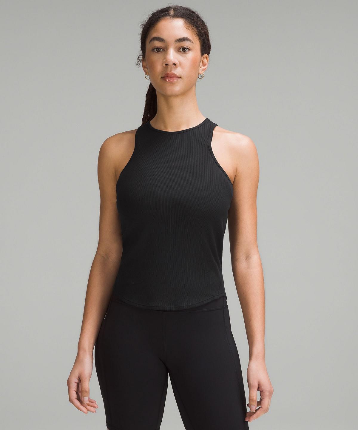 Black Lululemon Modal Silk Twist-Back Yoga Women Shirts | NZ_LuLu80331