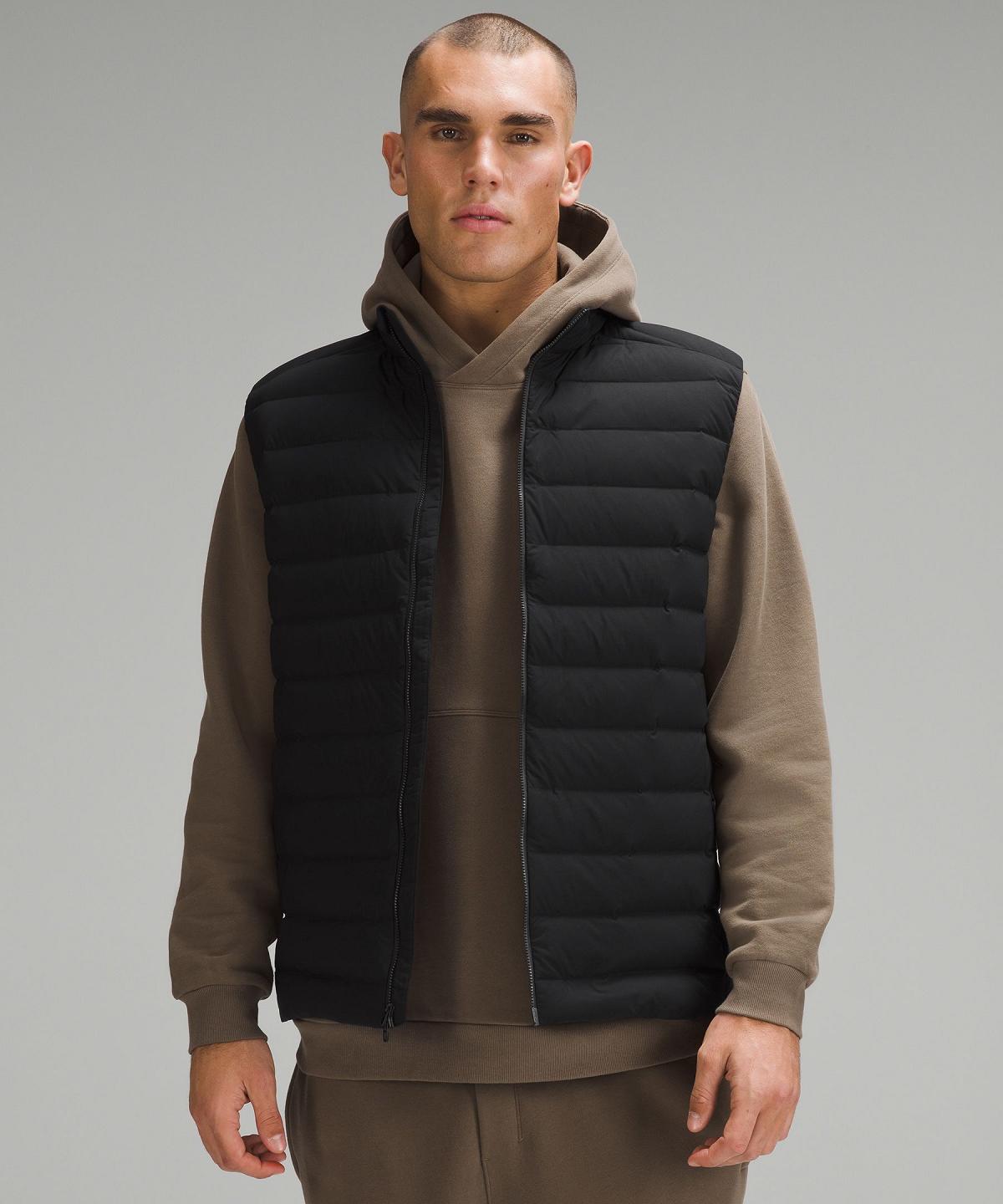 Black Lululemon Navigation Down Vest Men Coats & Jackets | NZ_LuLu99915