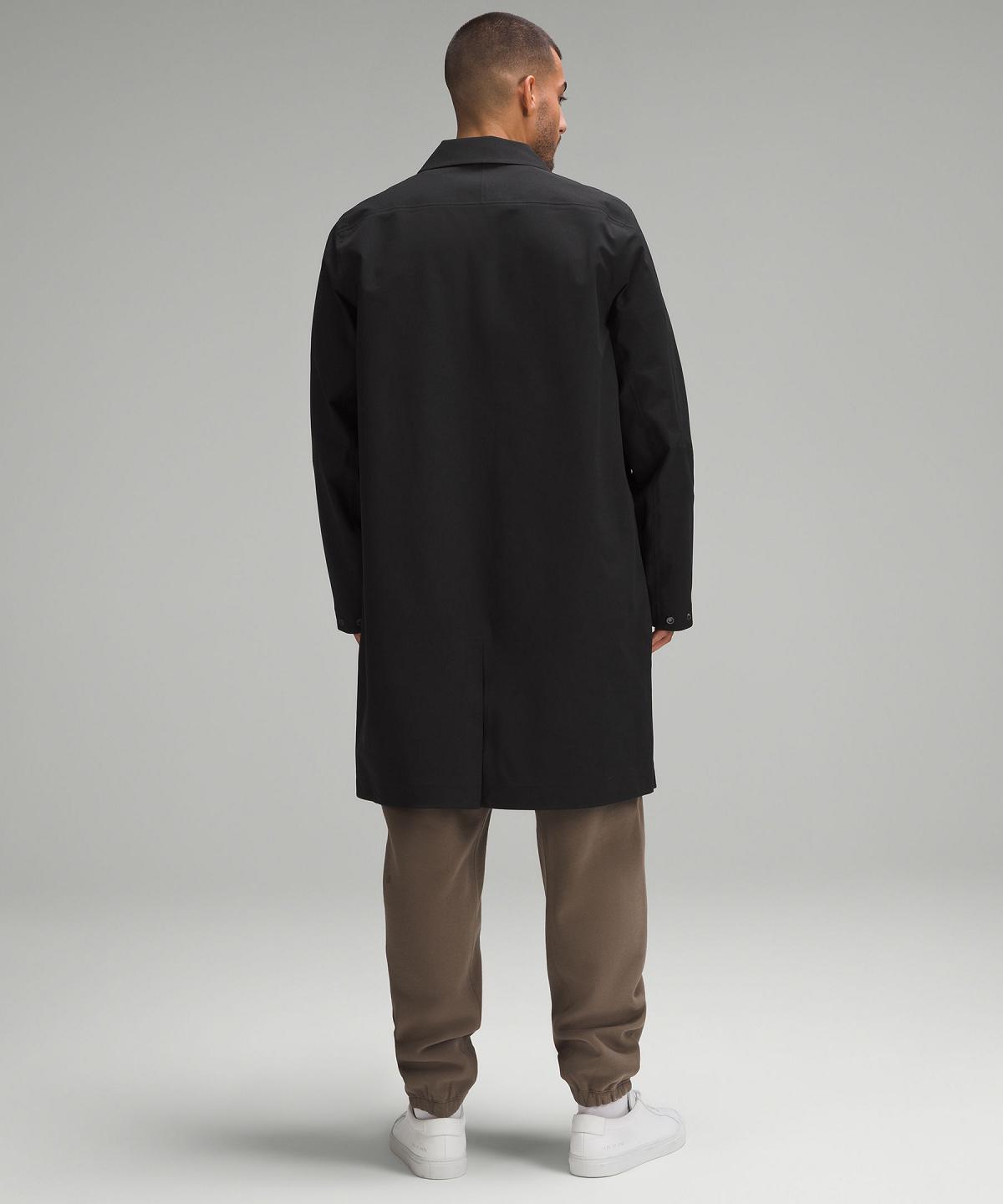 Black Lululemon New Venture Rain Coat Men Coats & Jackets | NZ_LuLu54618