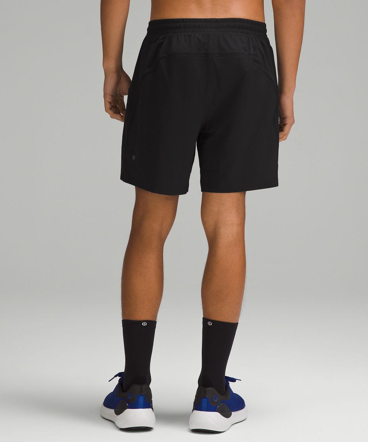 Black Lululemon Pace Breaker Lined 7" Men Shorts | NZ_LuLu16473