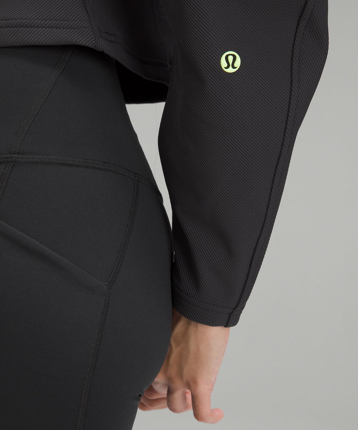 Black Lululemon Ribbed Luxtreme Wide-Sleeve Pullover Women Long Sleeve Shirts | NZ_LuLu89109