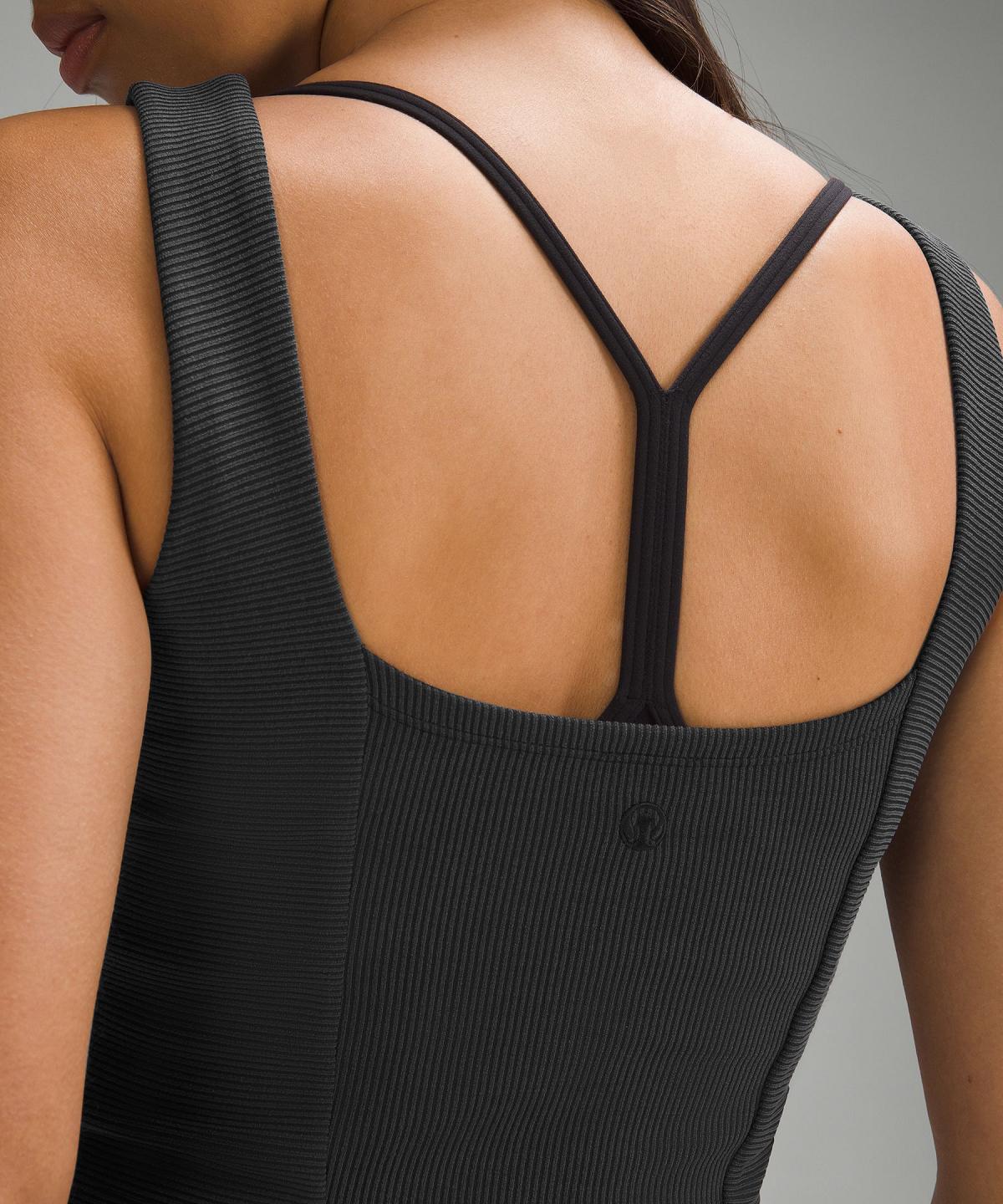 Black Lululemon Ribbed Softstreme Sweetheart Women Tank Top | NZ_LuLu77319