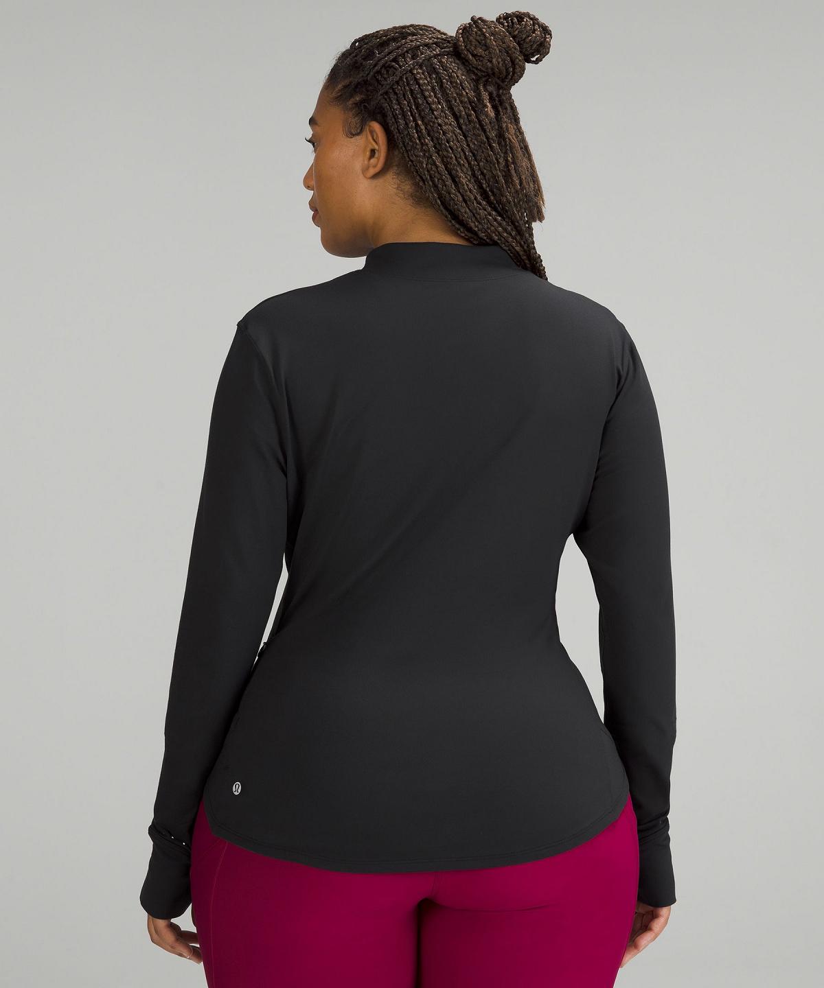 Black Lululemon Rulu Running Mockneck Women Long Sleeve Shirts | NZ_LuLu29980