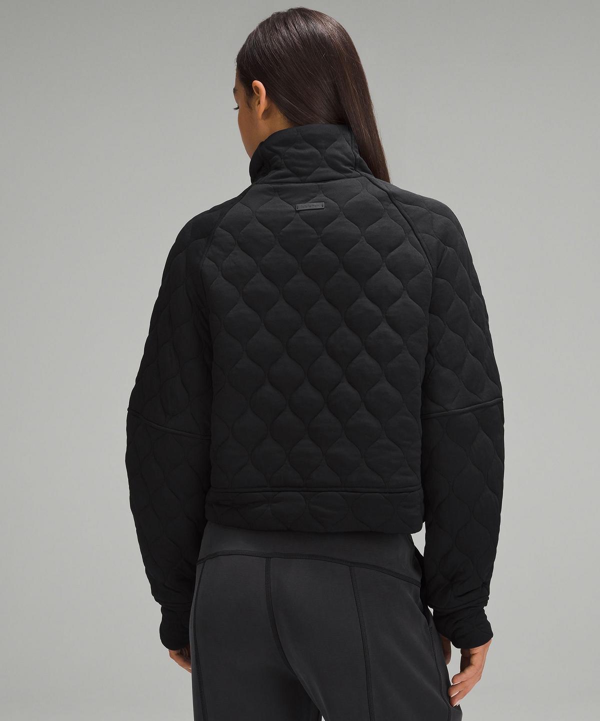 Black Lululemon Scuba Oversized Quilted Half Zip Women Hoodies & Sweatshirts | NZ_LuLu41824