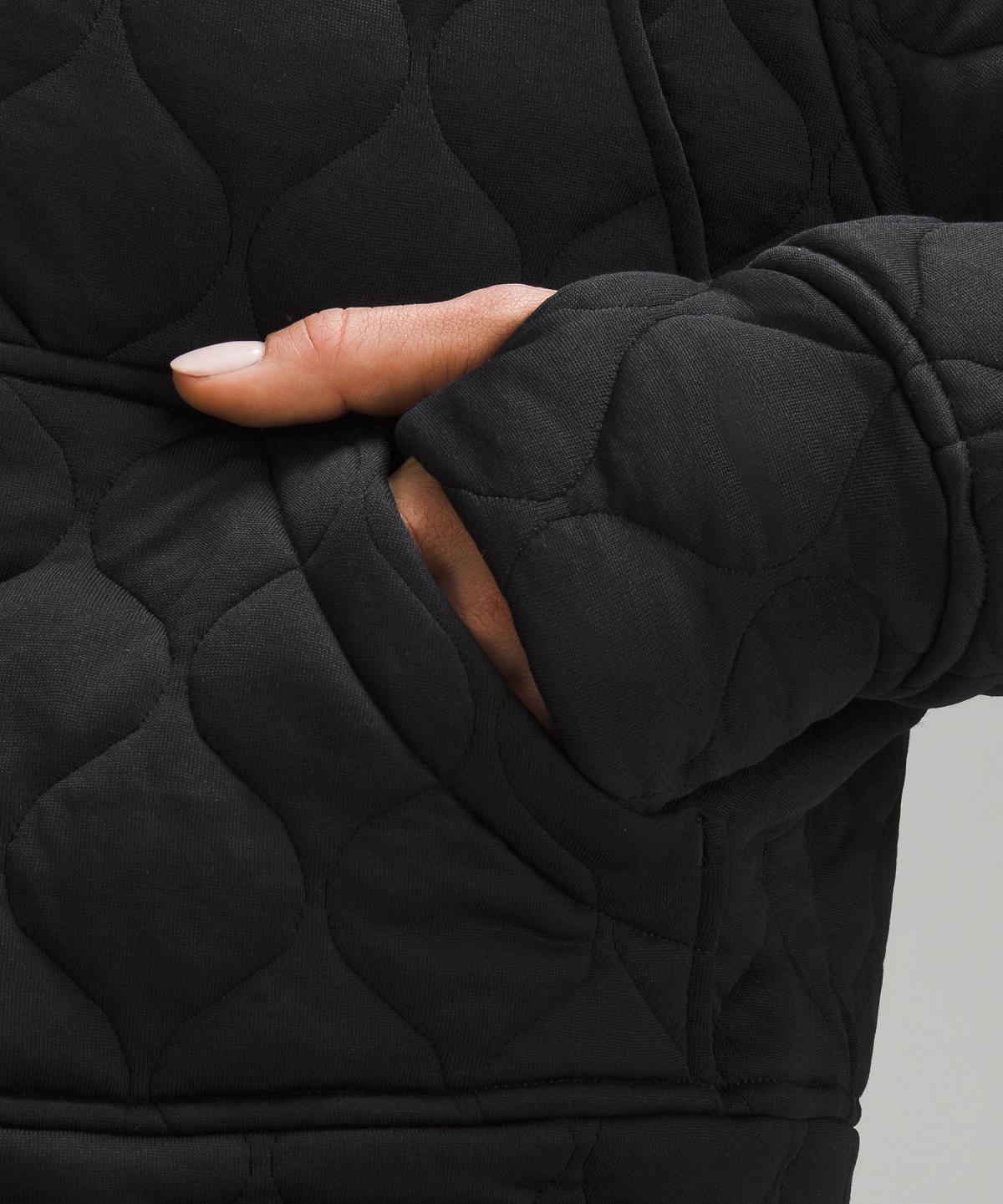 Black Lululemon Scuba Oversized Quilted Half Zip Women Hoodies & Sweatshirts | NZ_LuLu41824