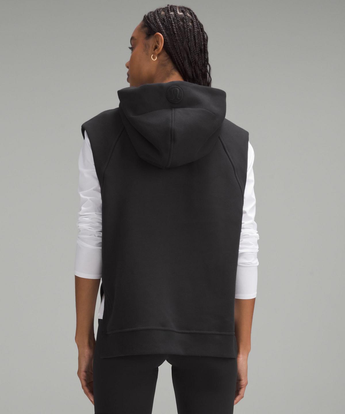 Black Lululemon Scuba Pullover Sleeveless Women Hoodies & Sweatshirts | NZ_LuLu98231