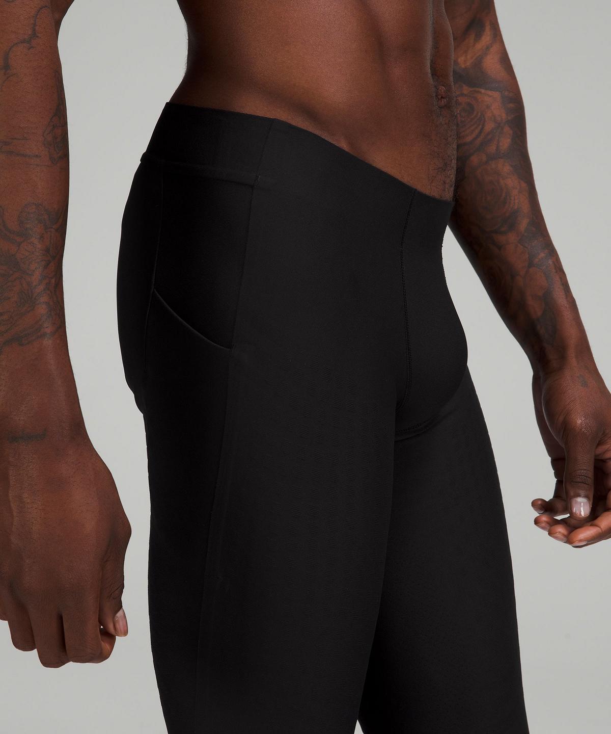 Black Lululemon SenseKnit Running High-Rise Tight 28" Men Pants | NZ_LuLu97525