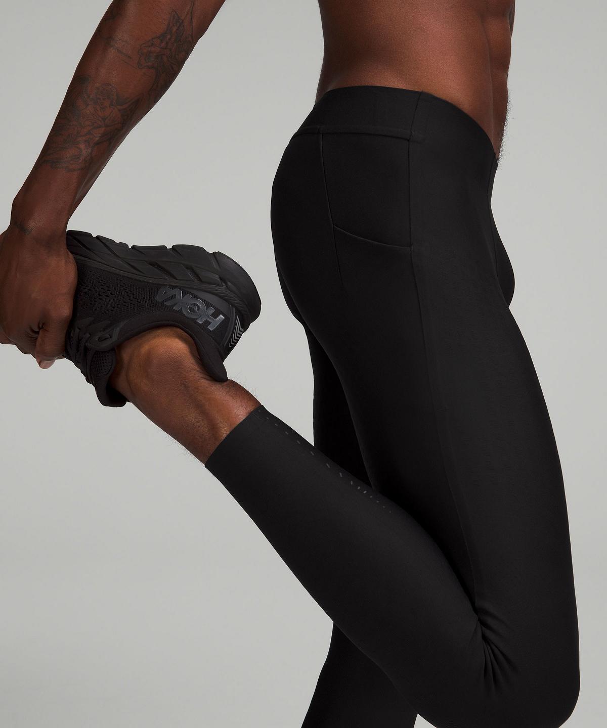 Black Lululemon SenseKnit Running High-Rise Tight 28" Men Pants | NZ_LuLu97525