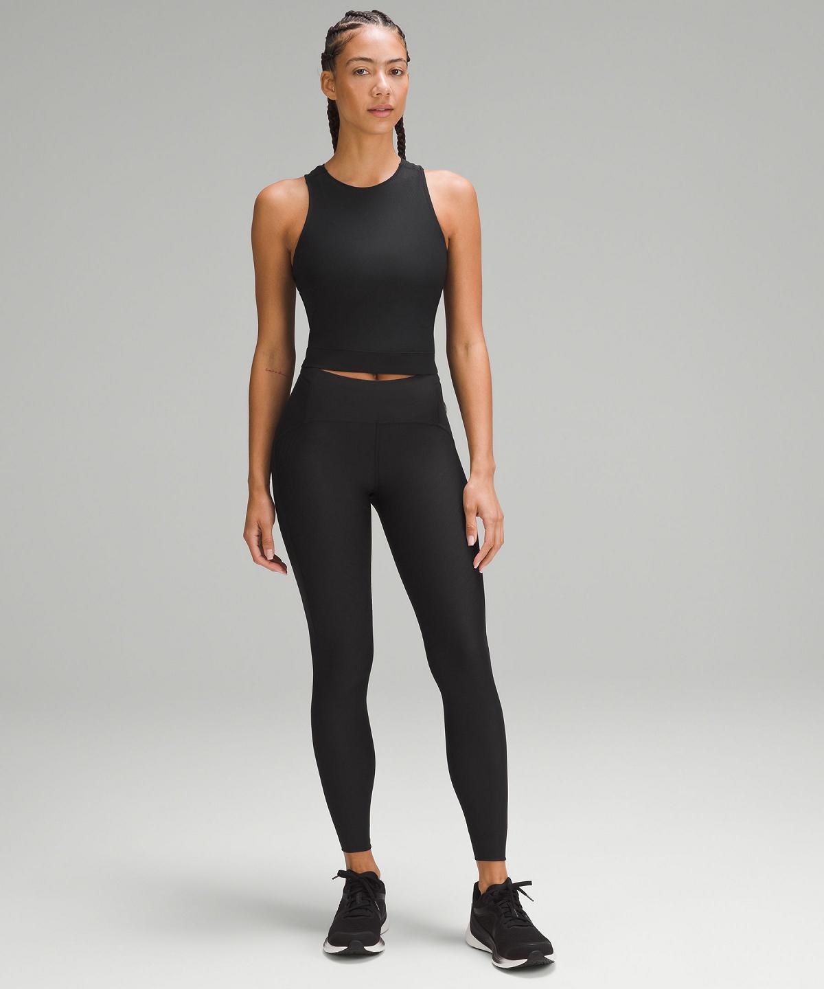 Black Lululemon SenseKnit Running High-Rise Tight 28" Women Pants | NZ_LuLu70008