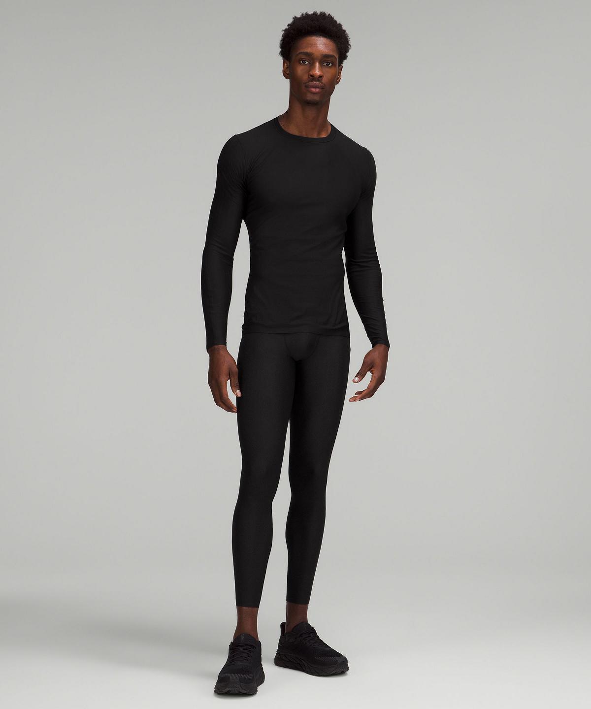 Black Lululemon SenseKnit Running Long-Sleeve Men T Shirts | NZ_LuLu41760