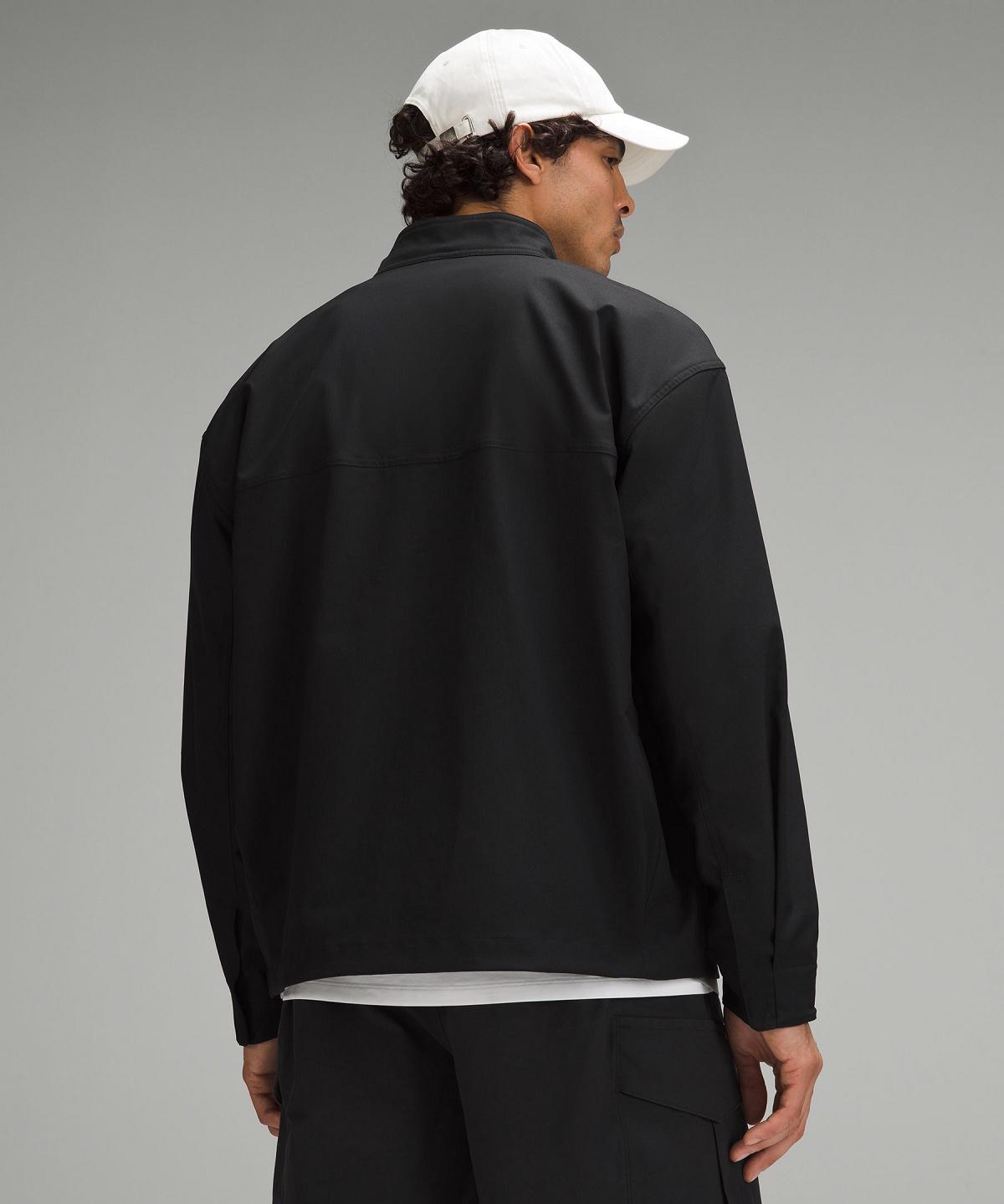 Black Lululemon Smooth Twill Full-Zip Men Coats & Jackets | NZ_LuLu78099