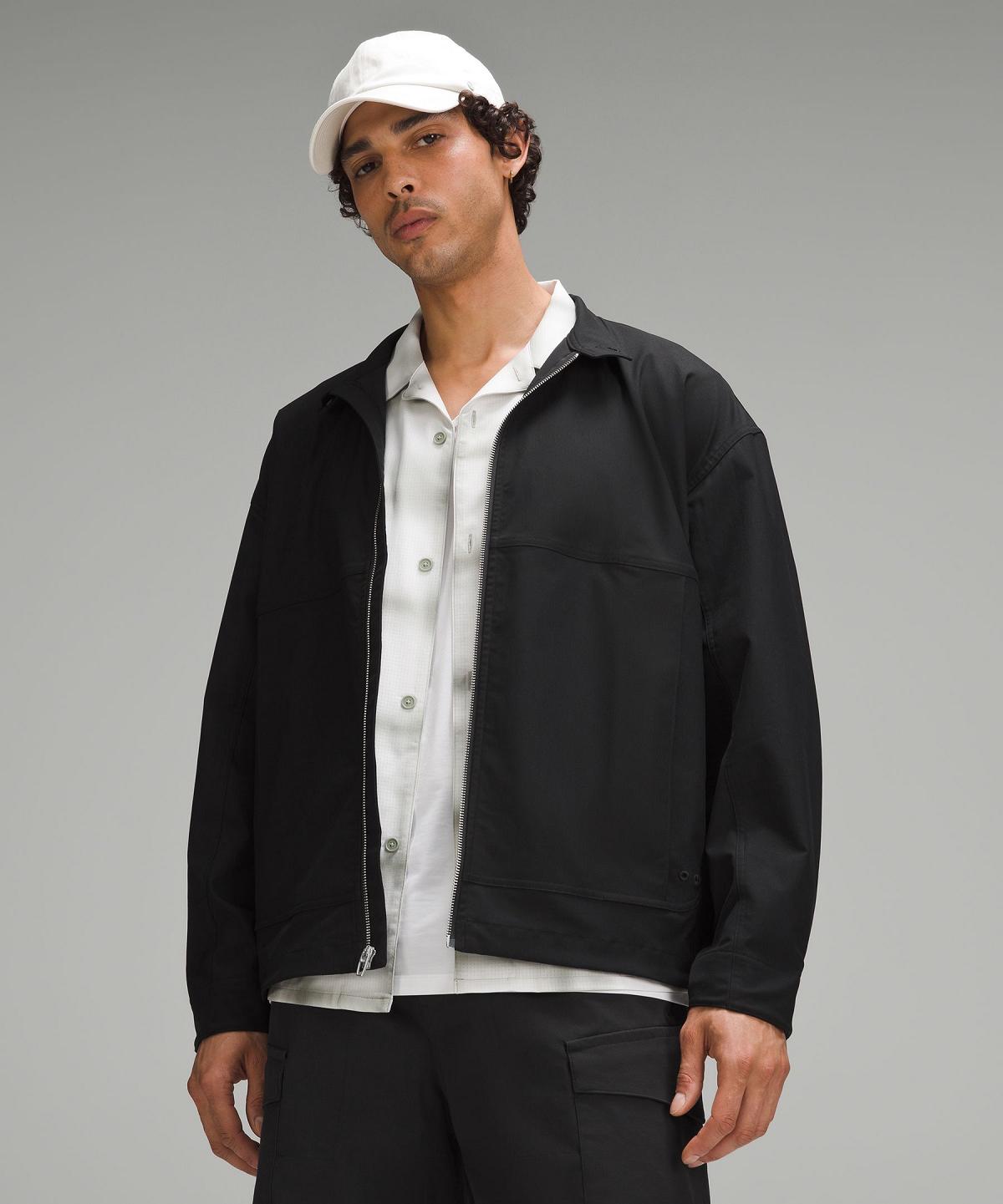 Black Lululemon Smooth Twill Full-Zip Men Coats & Jackets | NZ_LuLu78099